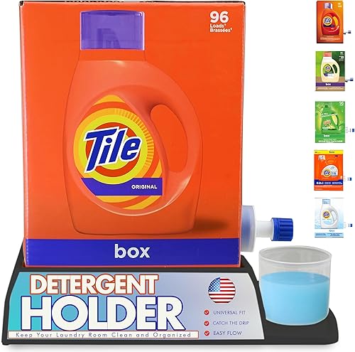 Skywin Dispensador de detergente para lavandería Eco Box (negro) - con paquete fácil de almacenar - Dispensador de detergente líquido de plástico