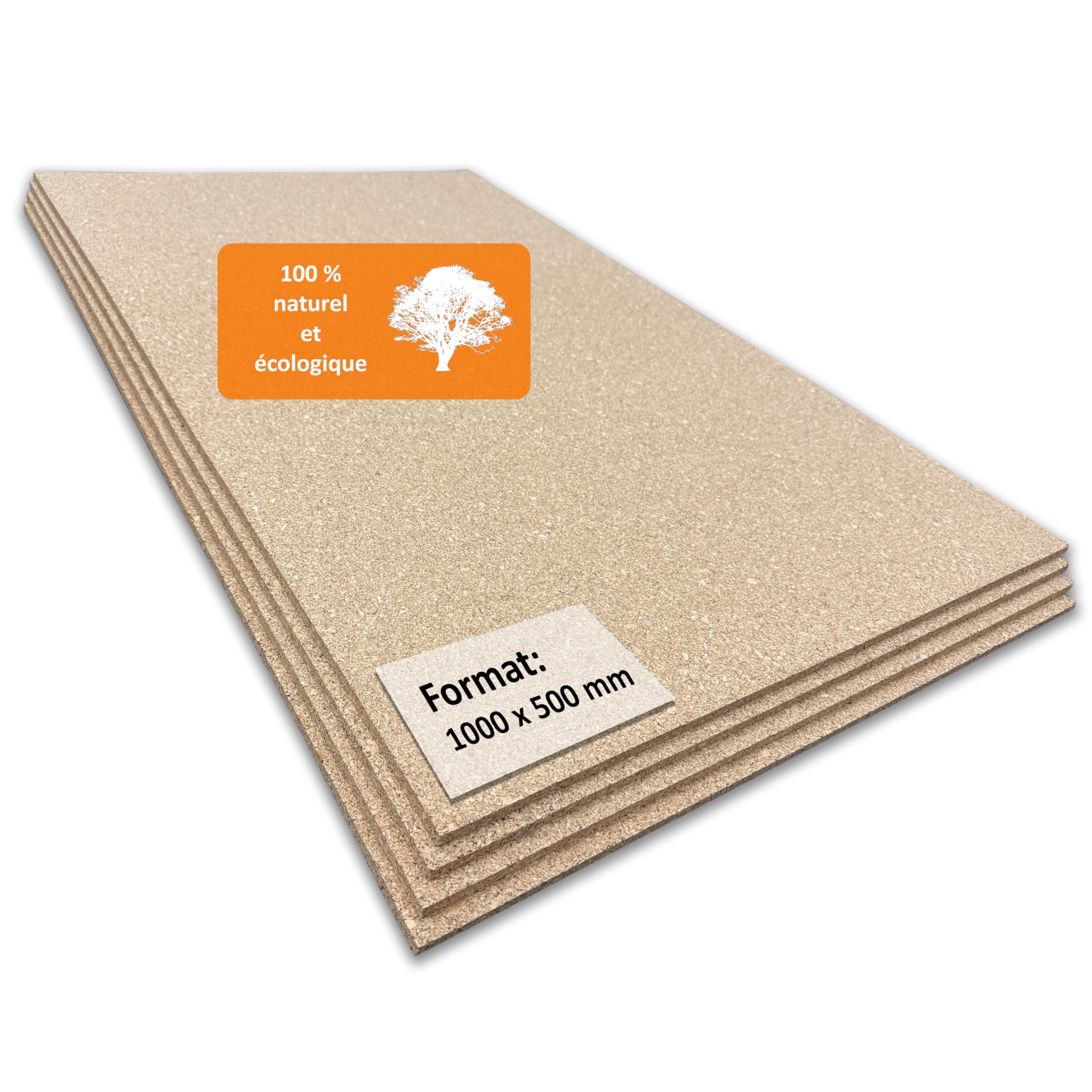TRECOR Tablica korkowa format: 1000 x 500 mm – grubości: 2 – 20 mm – wysokiej jakości płyta korkowa – bardzo elastyczna i antystatyczna – jednostronnie szlifowana dla lepszego wyglądu (1 sztuk, 10 mm)