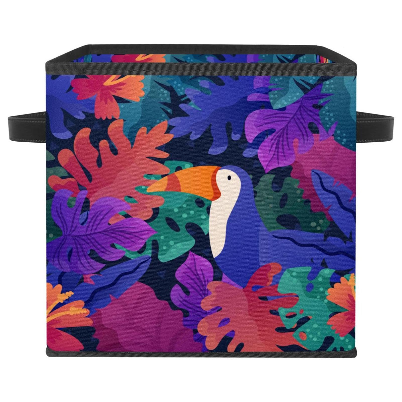 Boîte de rangement pliable motif toucan pour un placard impeccable