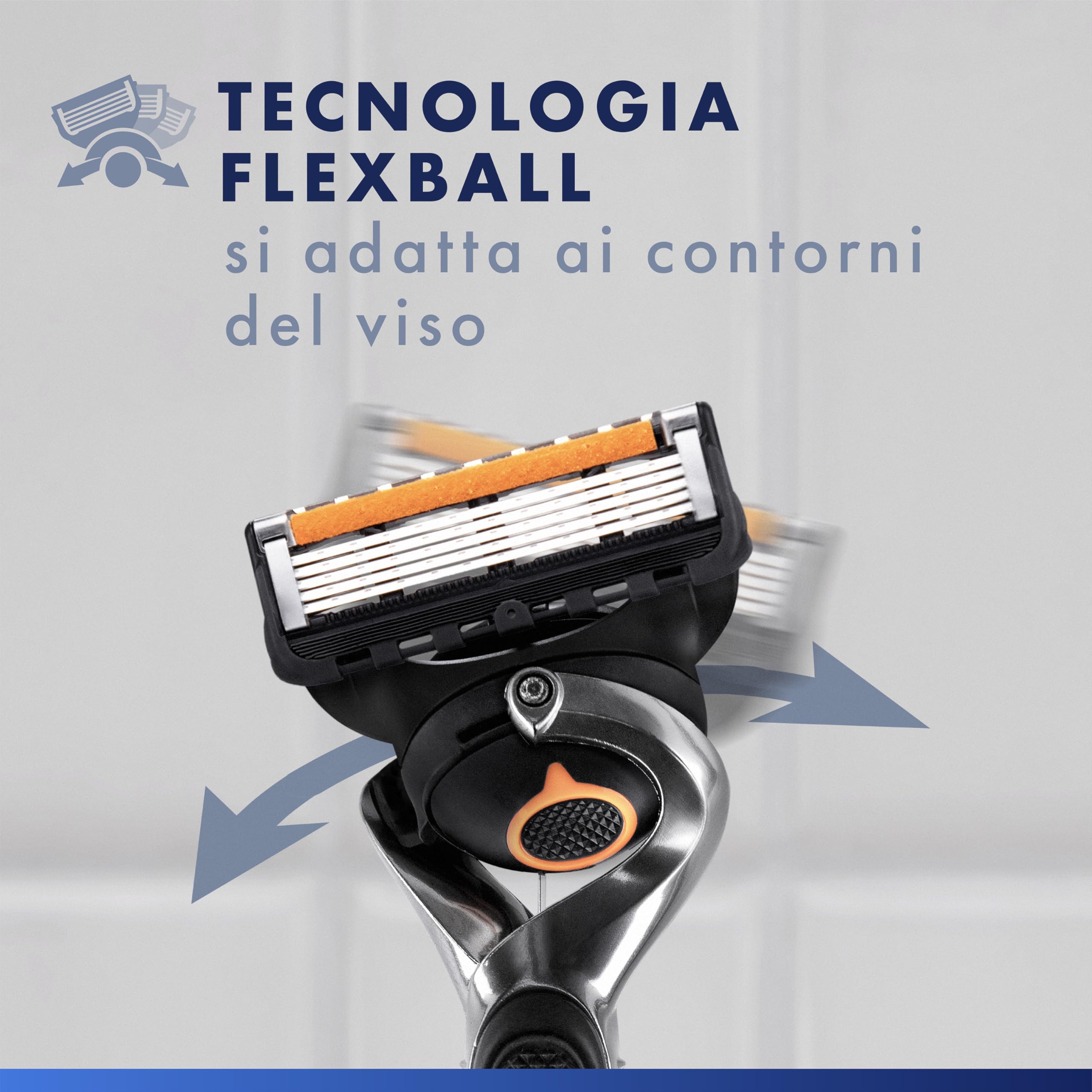 Gillette Proglide 1 Rasoio Barba Uomo E 8 Lamette Di Ricambio Con Doppia Lubrificazione Prima E Dopo Le Lame, Nuova Lubrificazione EverGlide Per Una Profondità E Comfort Incredibili, Lama Barba Uomo