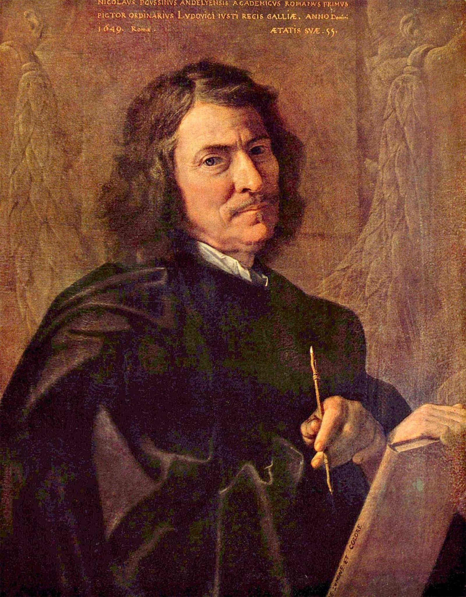 ARTXLXXBN Famous Painting Canvas Artwork Graffiti Print Self Portrait of the Artist by Nicolas Poussin Portrait Canvas Image for Home Decor 60x90cm