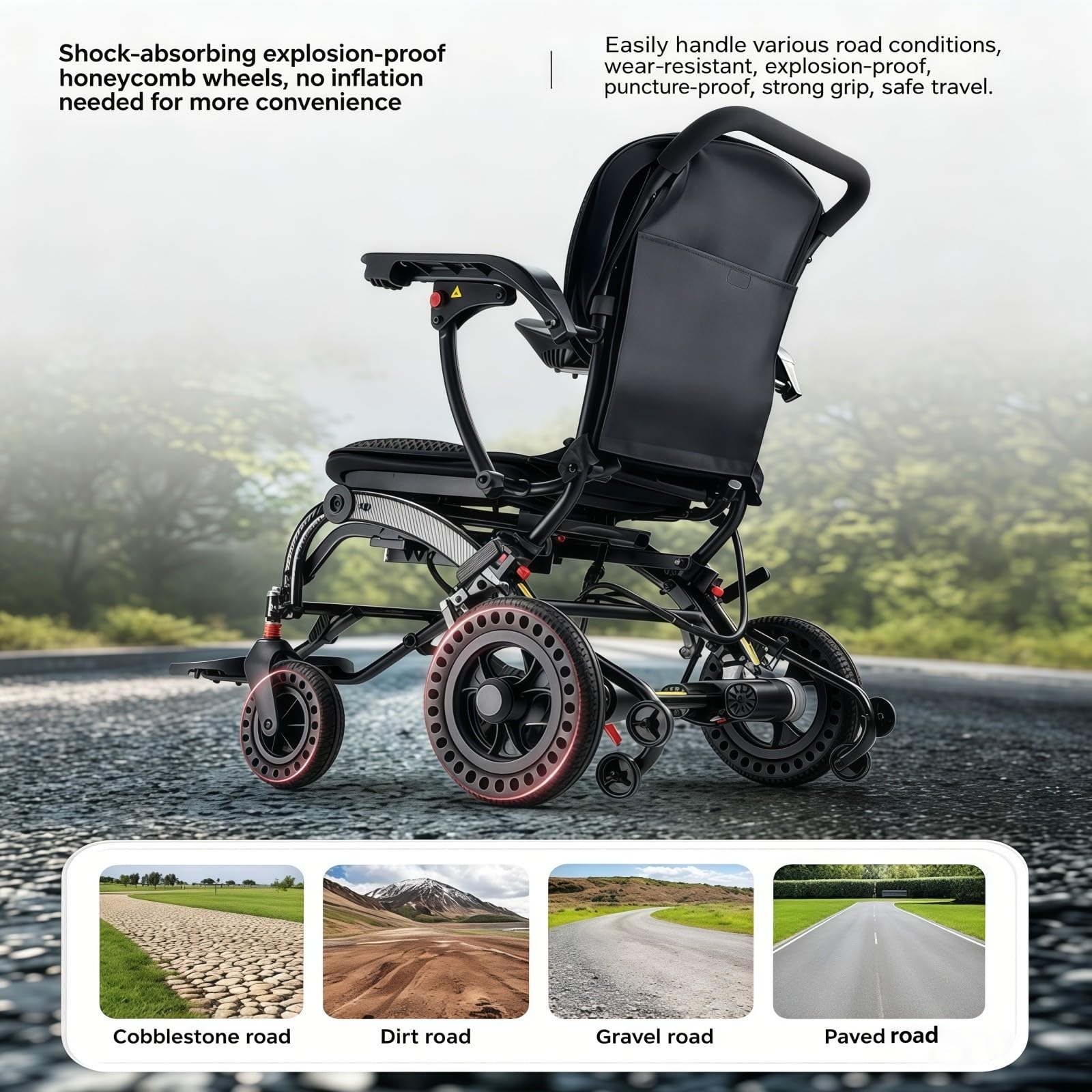 Sedia A Rotelle Elettrica Ultraleggera Per Adulti,Sedia A Rotelle Elettrica Pieghevole In Alluminio,Leggera, Pieghevole,Autonomia Di 15 Km,Peso 13 Kg,Compatibile Con Viaggi In Aereo
