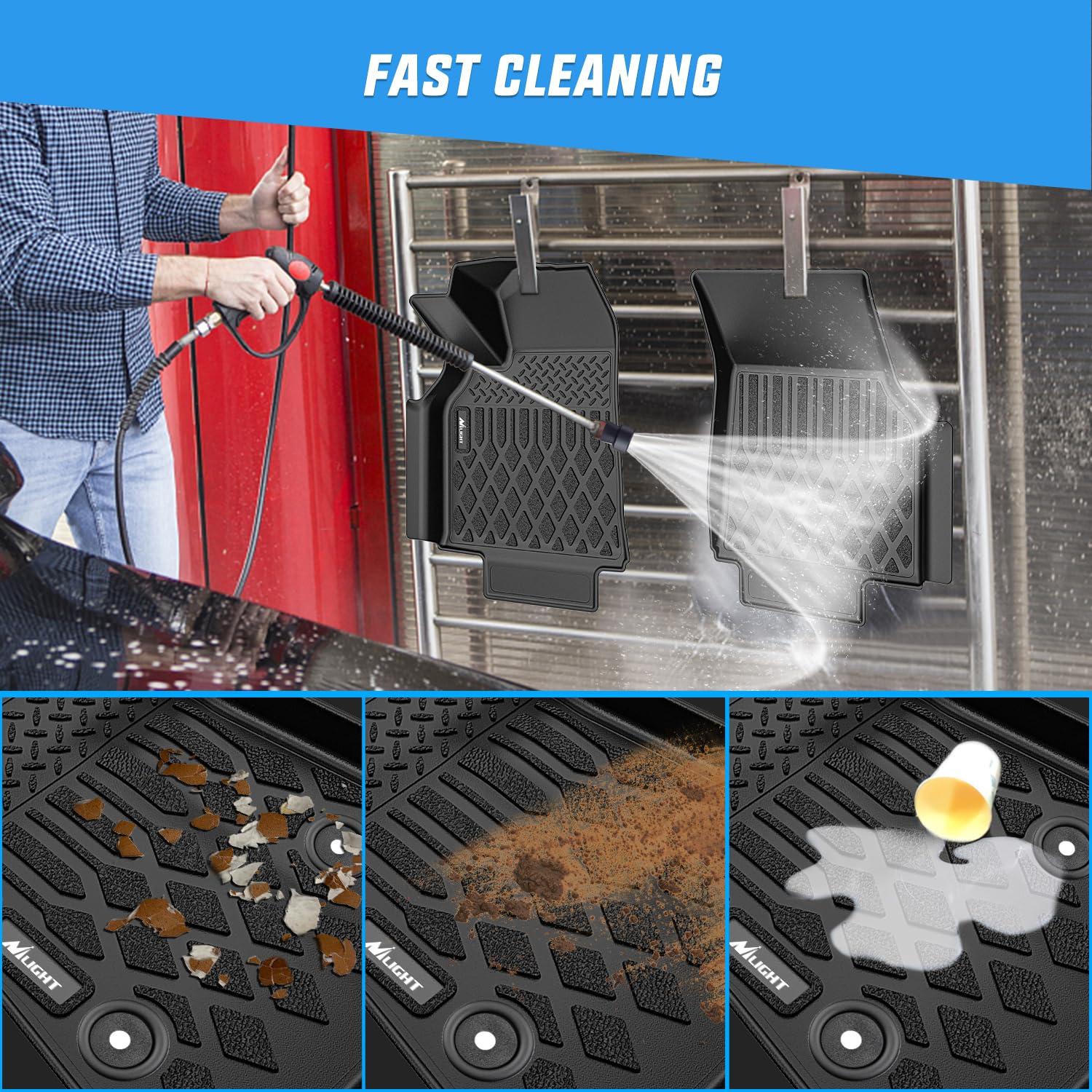 Nilight TPE Floor Mats Cargo Mats Set for Tesla Model Y Juniper 2025 2026 All Weather Custom Fit — view 5