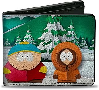 Comedy Central Wallet, Bifold, South Park Bus Stop Boys Group Pose, Vegan Leather