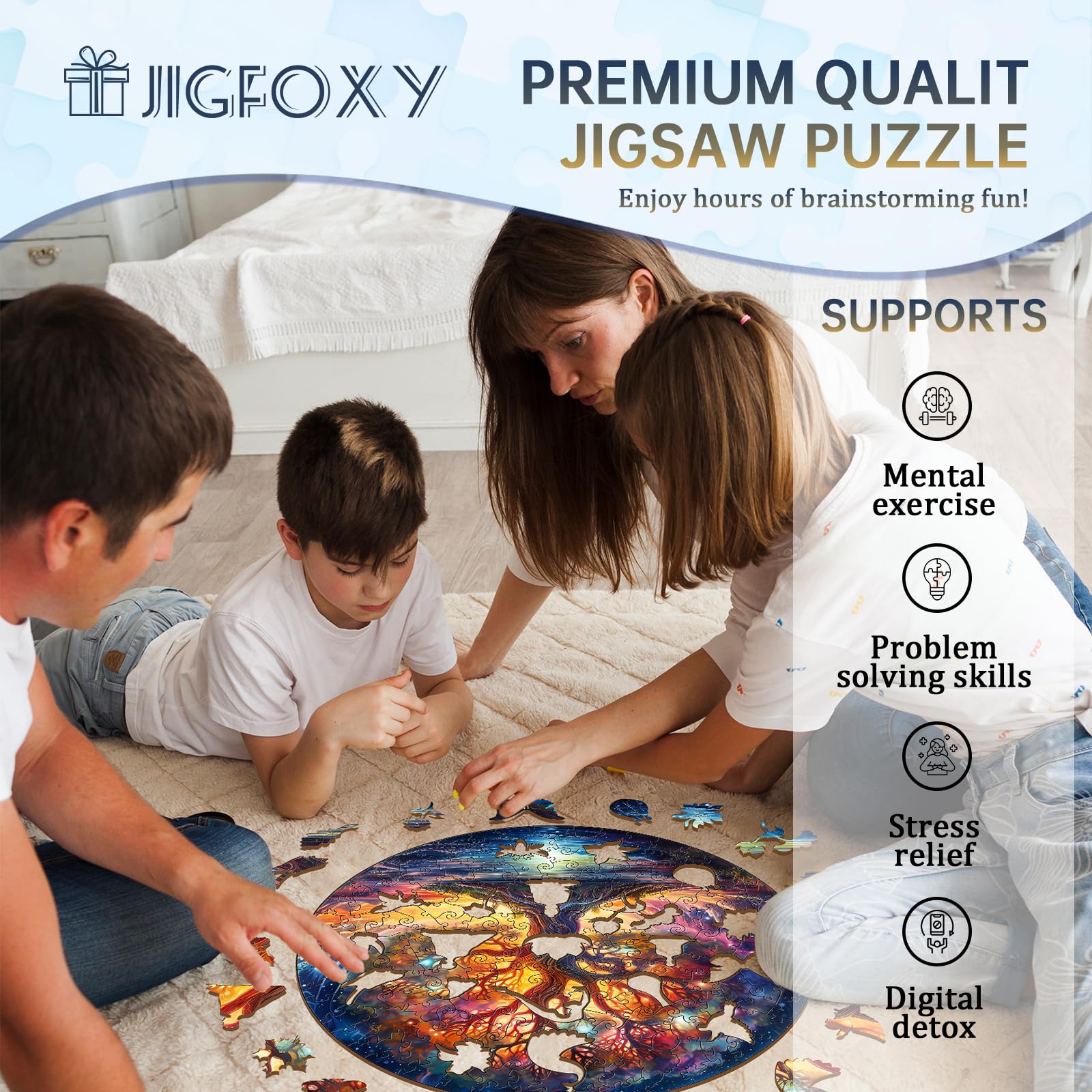 Amazon.co.jp: Jigfoxy 木製パズル 大人用 生命の樹 木製パズル 大人