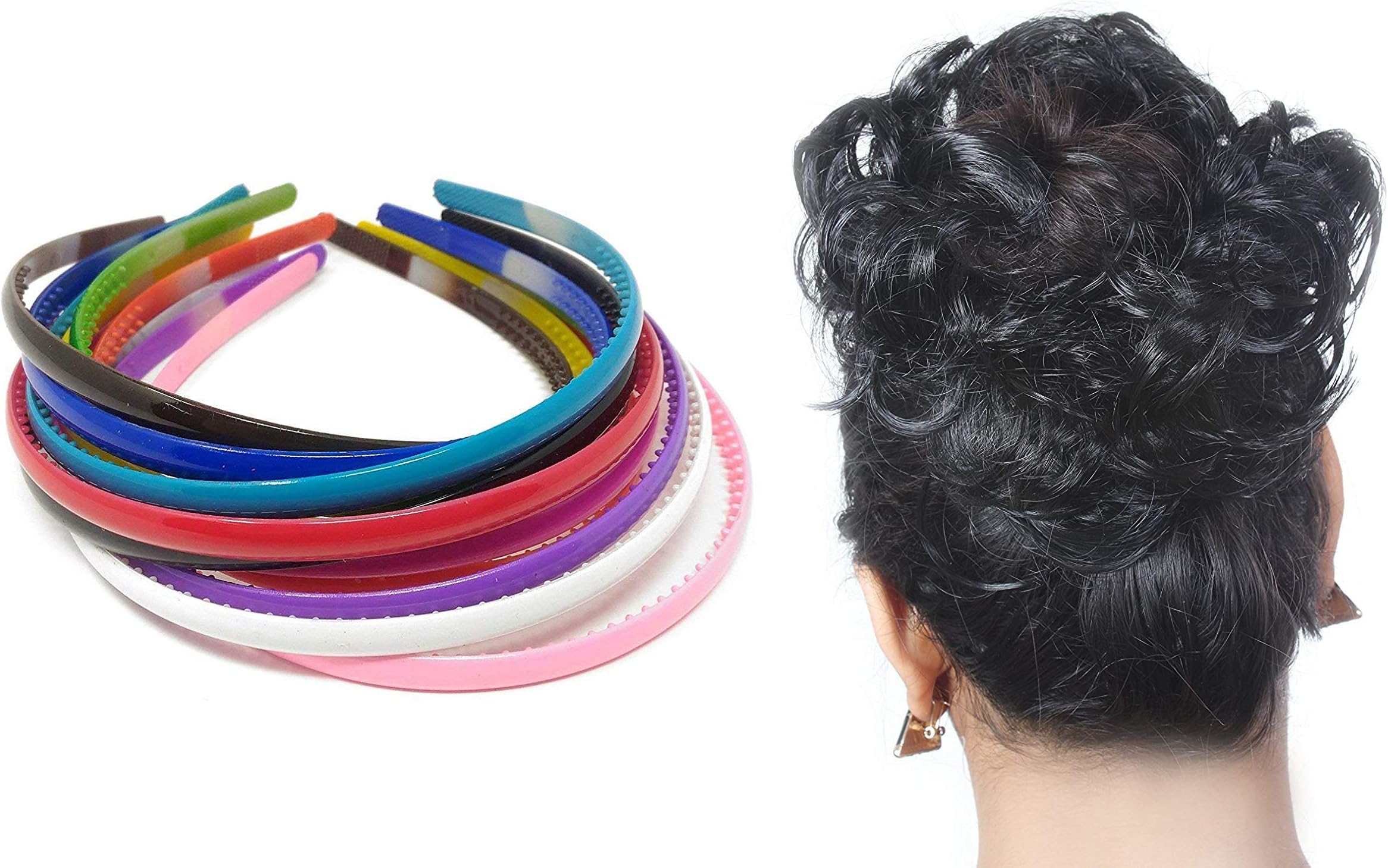 Foreignholics Women's Neon Daily Use Plane Plastic Hair Bands - Set of 12, Multicolour,gg1314