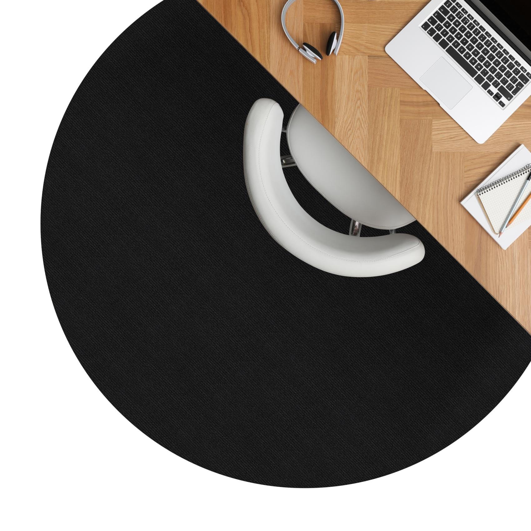 Nemesis Tapis de protection de sol pour chaise de bureau - Antidérapant - Pour parquet et sols durs - Rond - 120 cm - Noir