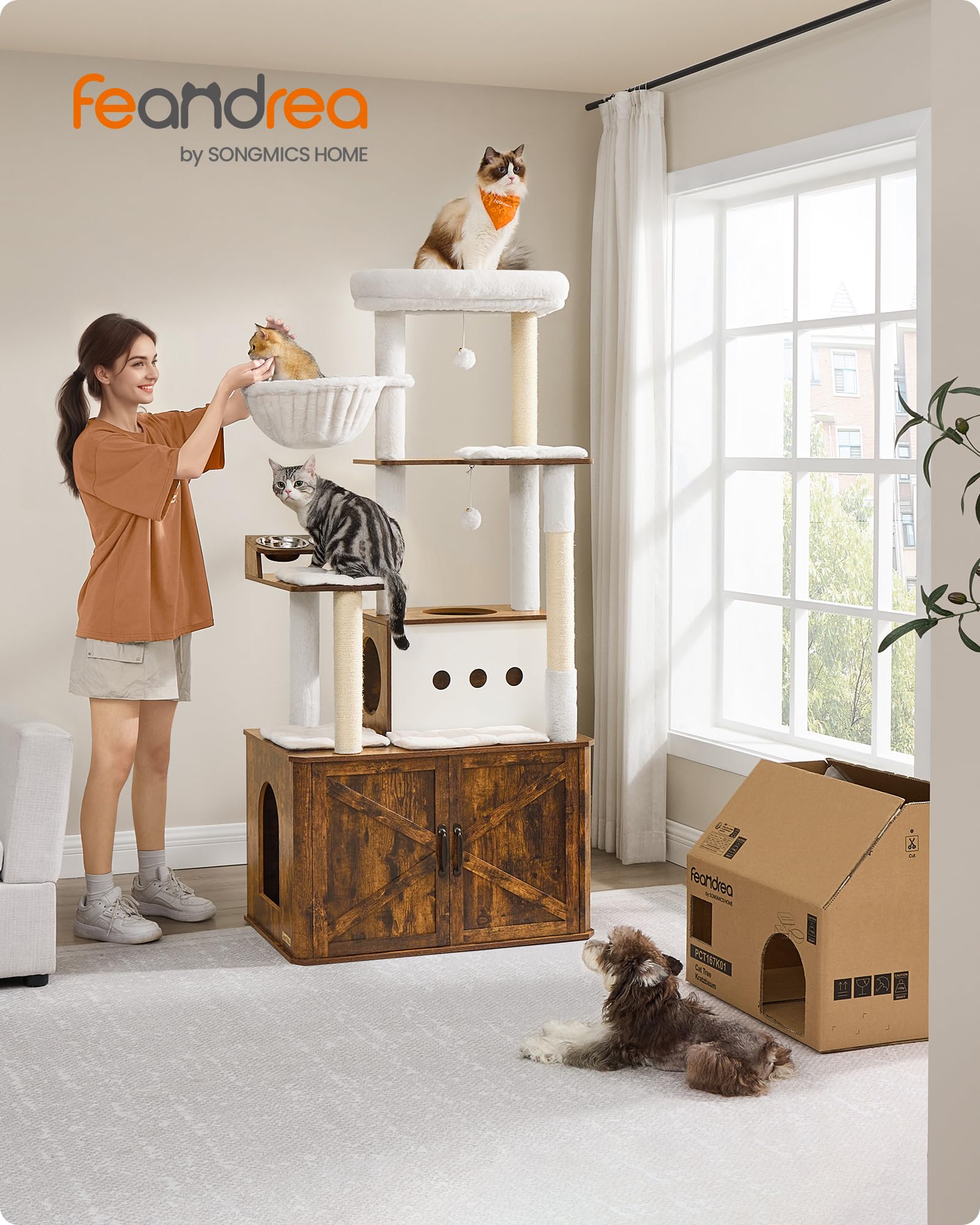 MEWOOFUN Afneembare wasbare hoes kattenbed - 66 x 46