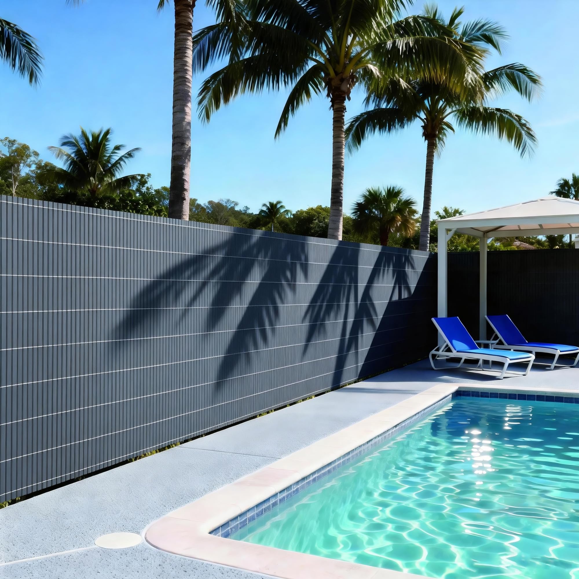 casa.pro Valla Jardin Exterior Cefalu 150 x 400 cm Cañizo PVC Malla Ocultacion Cañizo Jardin Ocultación Contra el Viento Pantalla de Privacidad Balcón Terraza Resistente 16 mm - Antracita