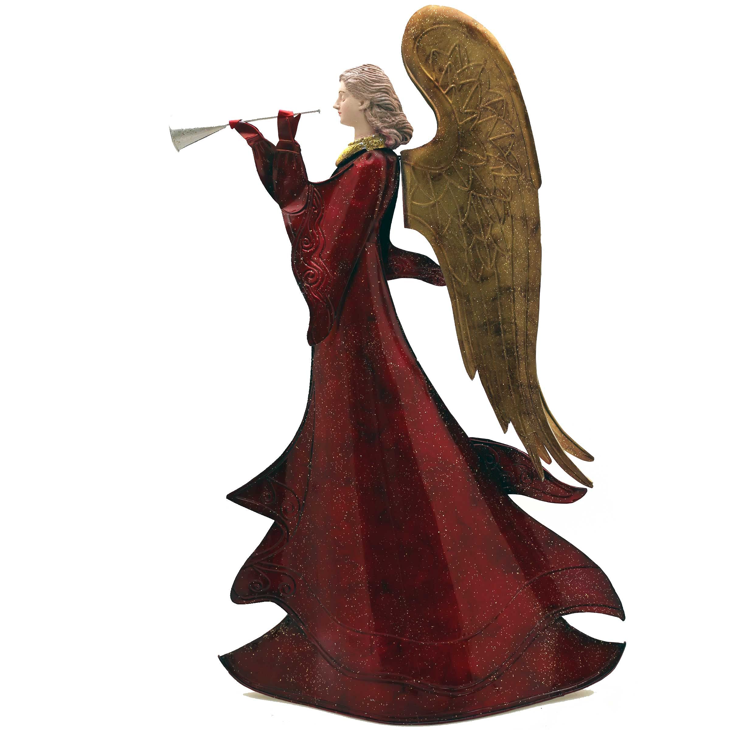 Gall&Zick Engel, Dekofigur, Weihnachten, Weihnachtsfigur, (Rot mit Trompete)