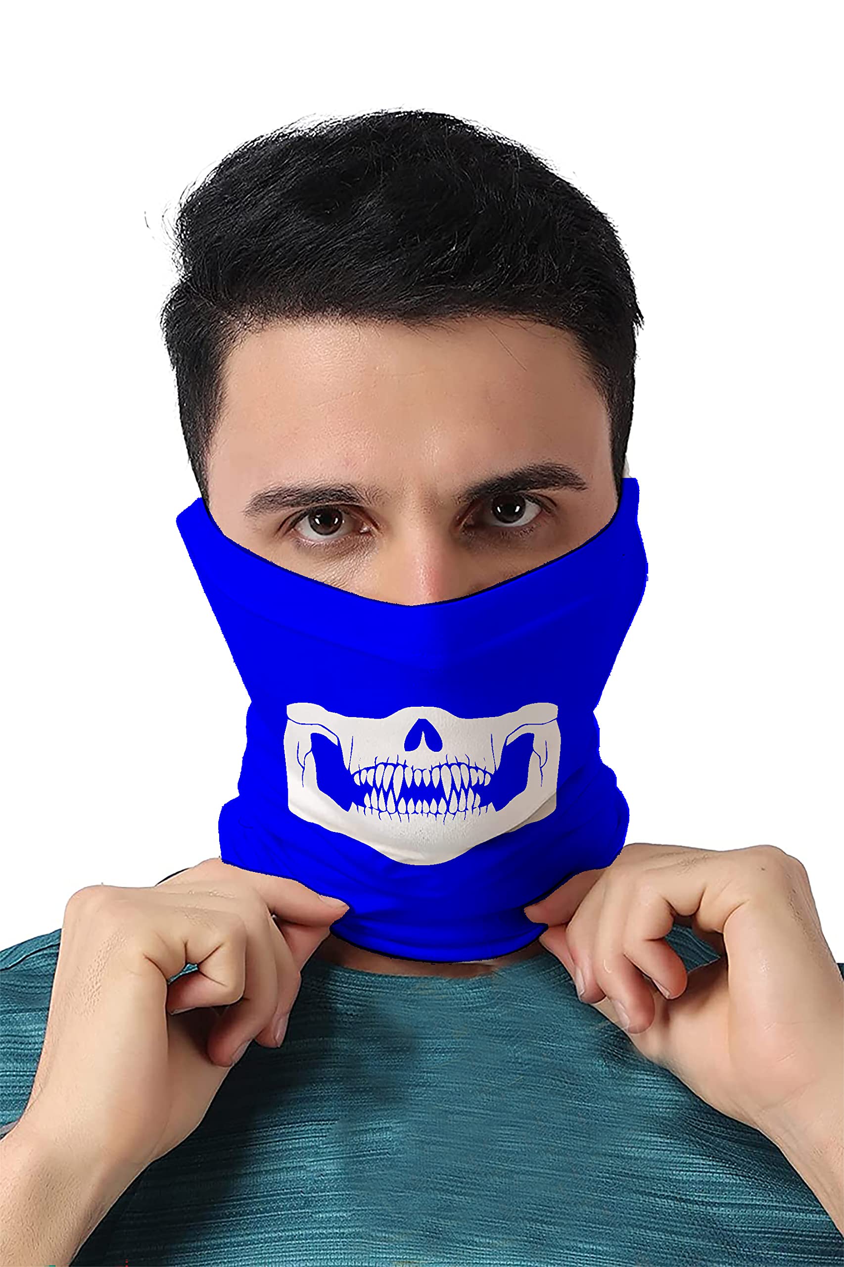 Skull Mask Teeth Bandana Face Mask Men Women Polyester For Biker Riders Sun Protection Multipurpose Headband - Standard Size-image-48
