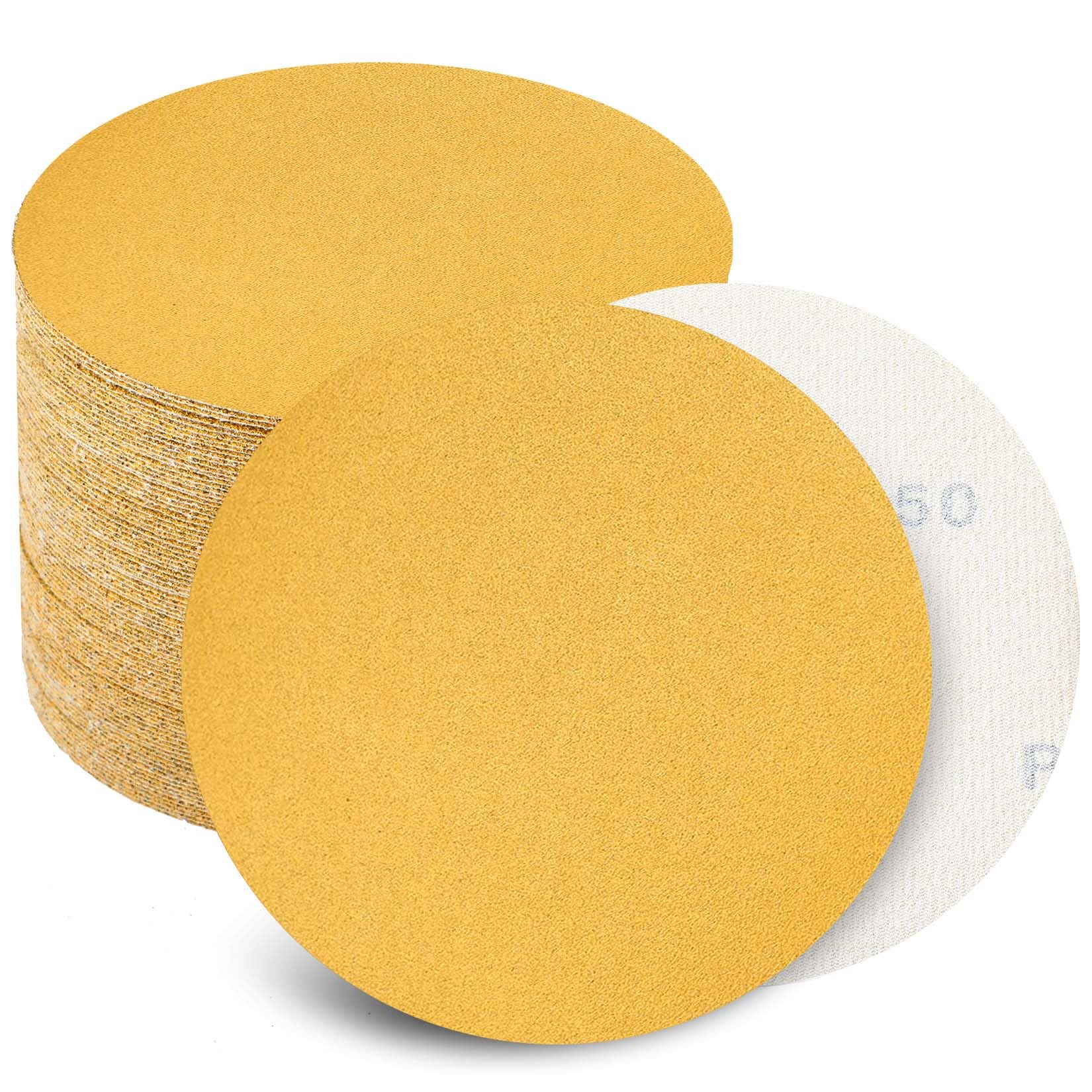 Keeimp 6 Inch Sanding Discs Hook and Loop No Hole, 150 Grit Sandpaper, Da Sandpaper for Automotive and Woodworking, 100 Pack