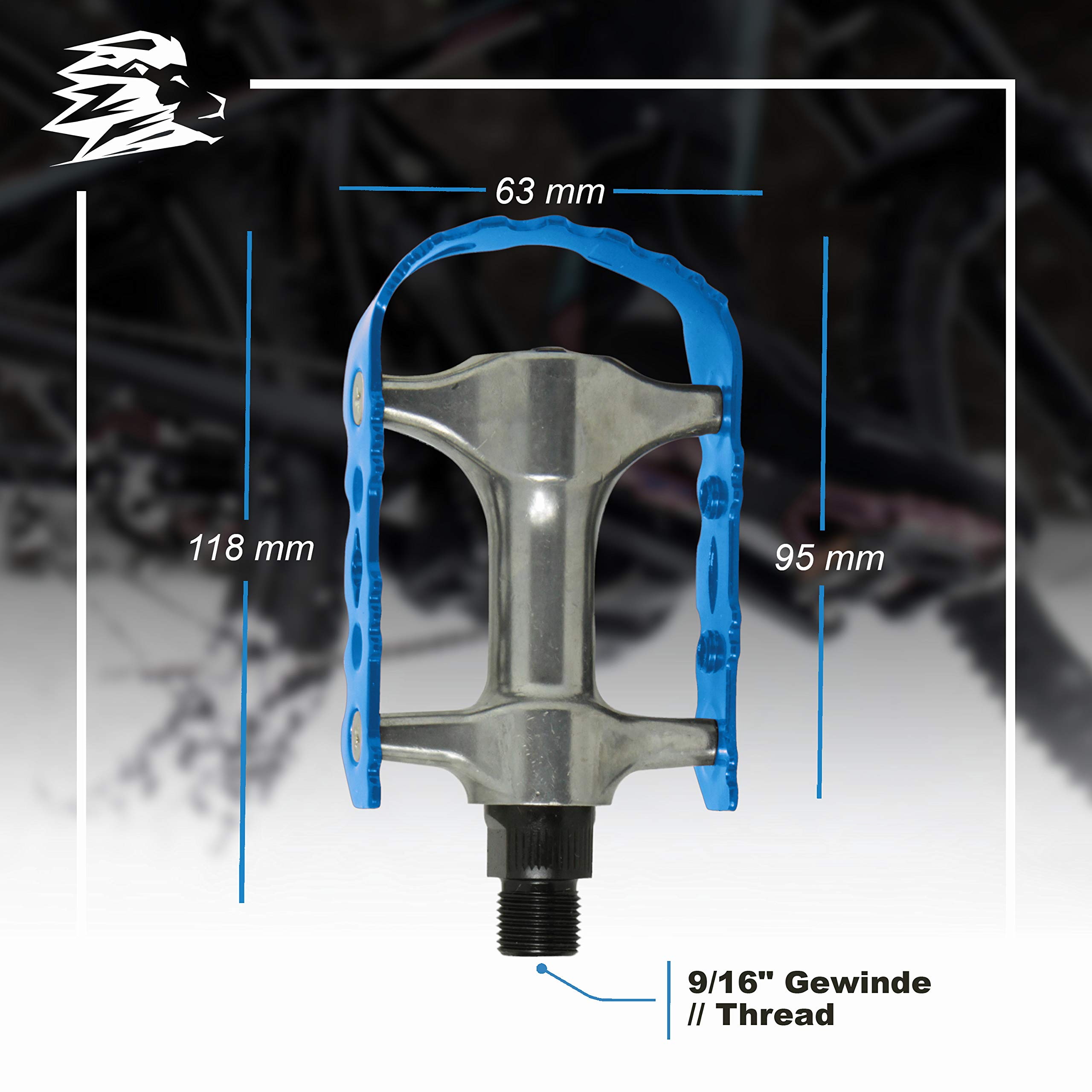 MTB Pedale aus Alu Anti-Rutsch Fahrradpedal Paar 9/16 Zoll Gewinde für Mountainbike/E-Bike/Trekking/City Fahrrad Pedal Set Aluminium Fahrradpedale Pedals EBike Fahrrad Fahrradpedalen rutschfest Blau Sport & Freizeit