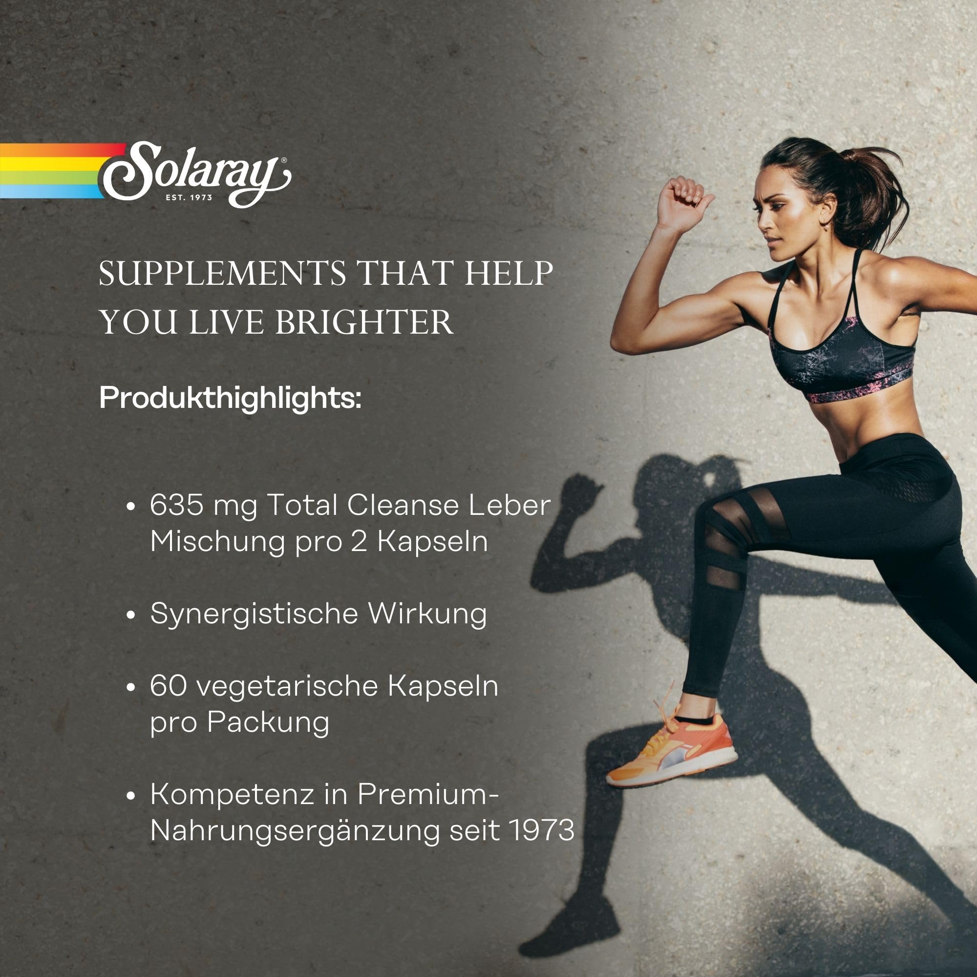 Solaray Total Cleanse Leber | 60 Kapseln | laborgeprüft | Nahrungsergänzungsmittel mit Vitaminen, Pflanzenextrakten, Aminosäuren, Selen & Vitamin C | Kur zur Unterstützung der Leber