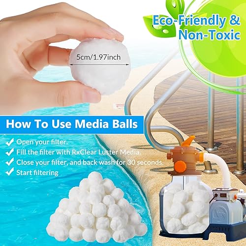 Miniatura 2 de Pelotas de filtro de piscina Filtro de piscina Filtro de arena alternativa a los filtros de arena de vidrio de piscina, adecuado para sistemas de