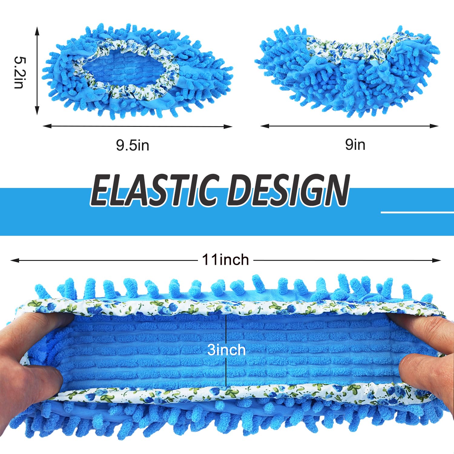 Mop Slippers Shoes Cover Duster - Microfiber Mopping Slippers for Floor Cleaning,Floor Cleaning Tools, Washable Reusable Mop Shoes Microfiber Foot Socks (2 Pairs)