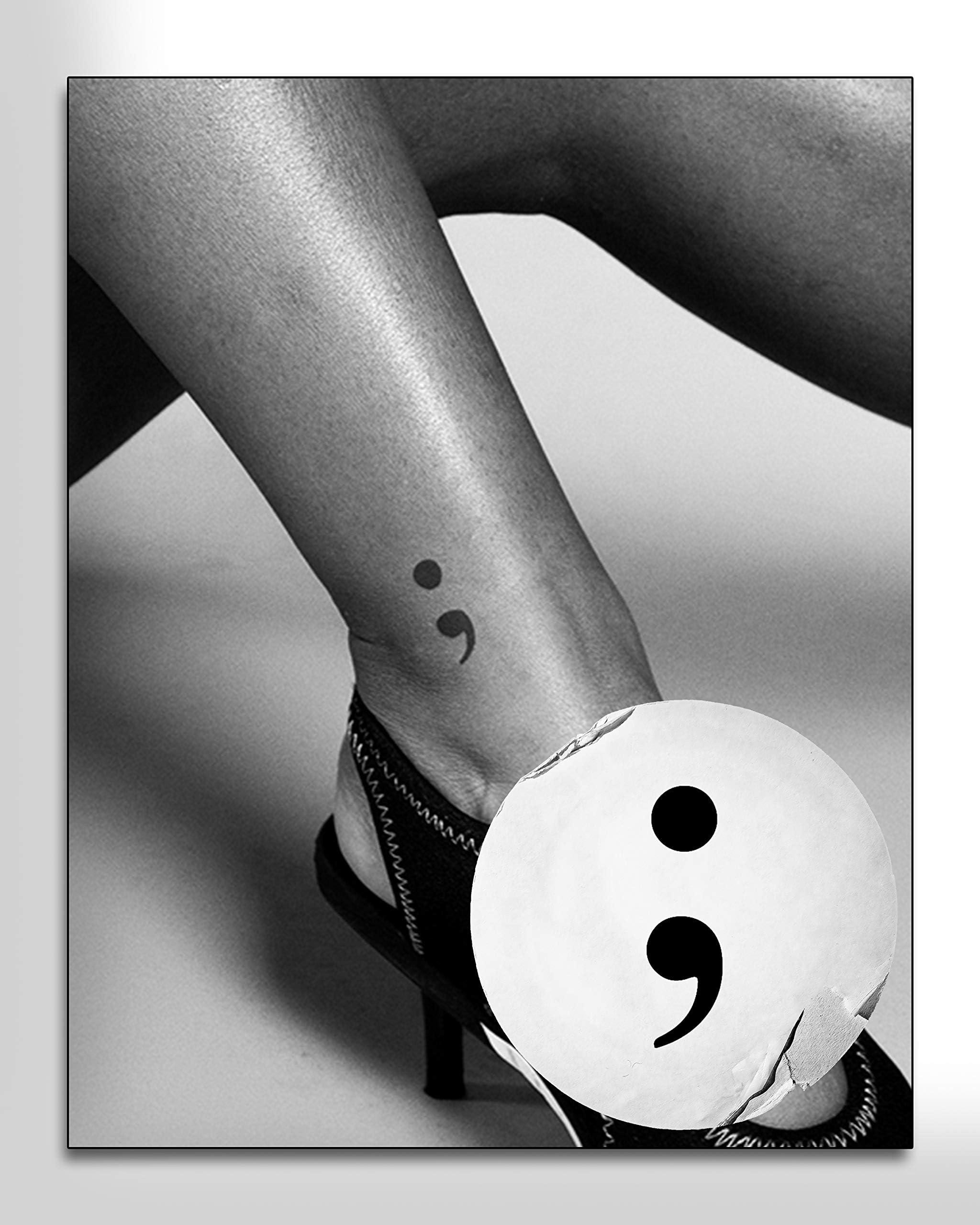 Inkbox Temporary Tattoo, Long Lasting Temporary Tattoos, Includes One Premium ForNow Ink Waterproof Tattoo, Lasts 1-2 Weeks, Love Tattoo, Semicolon, 2x2in