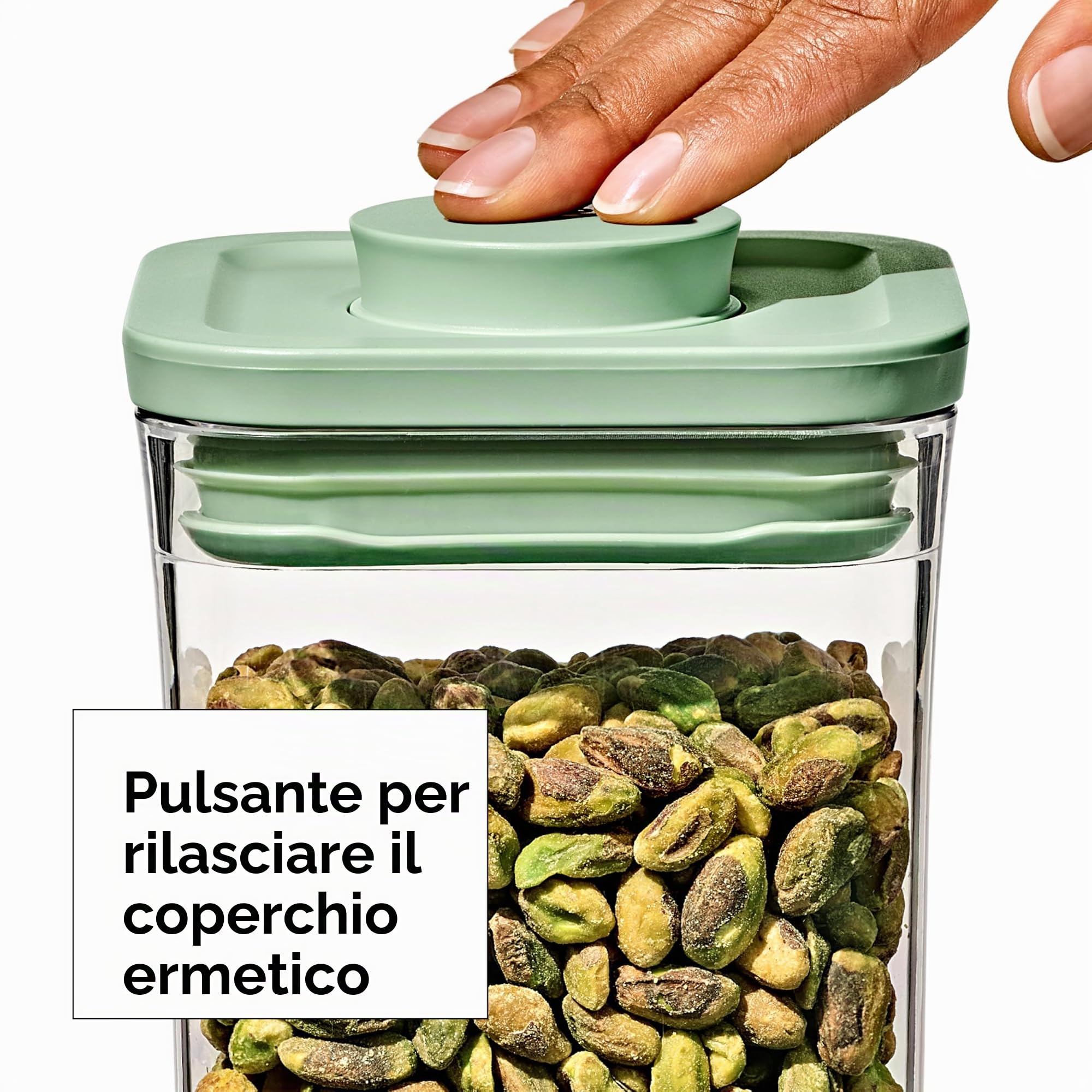 OXO Good Grips POP - Set di 3 contenitori con mini cucchiai, motivo: pistacchio, edizione limitata