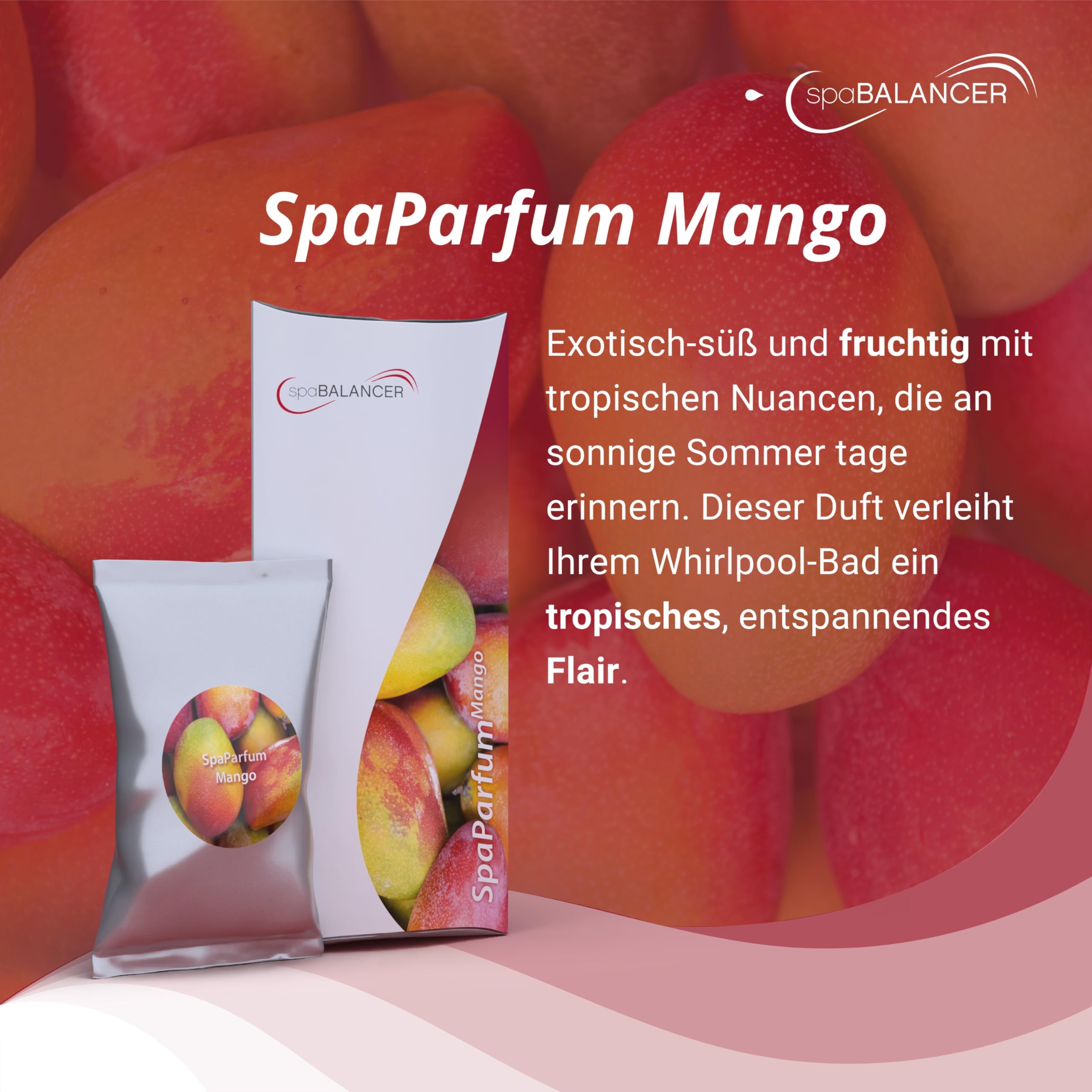 SpaBalancer SpaParfum Mango – Whirlpool Duft mit fruchtig exotischem Mango Aroma – Spa Parfum für Whirlpool, Jacuzzi & Hot Tub – langanhaltender Whirlpool Duft ohne Alkohol – bis zu 8 Wochen