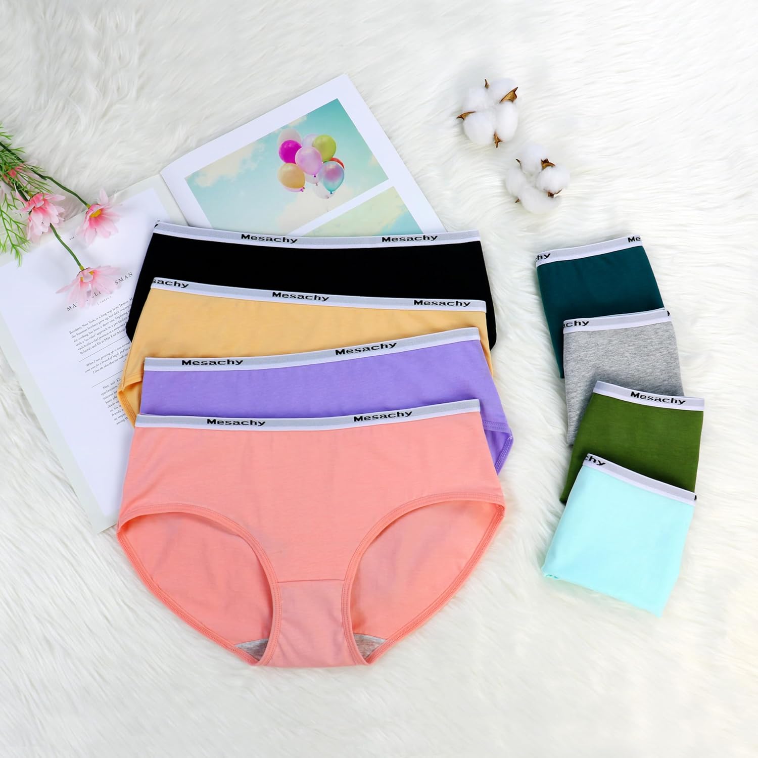Girls Underwear Cotton Panties for Teens Girl Kids Briefs Pack of 8 - Image 3