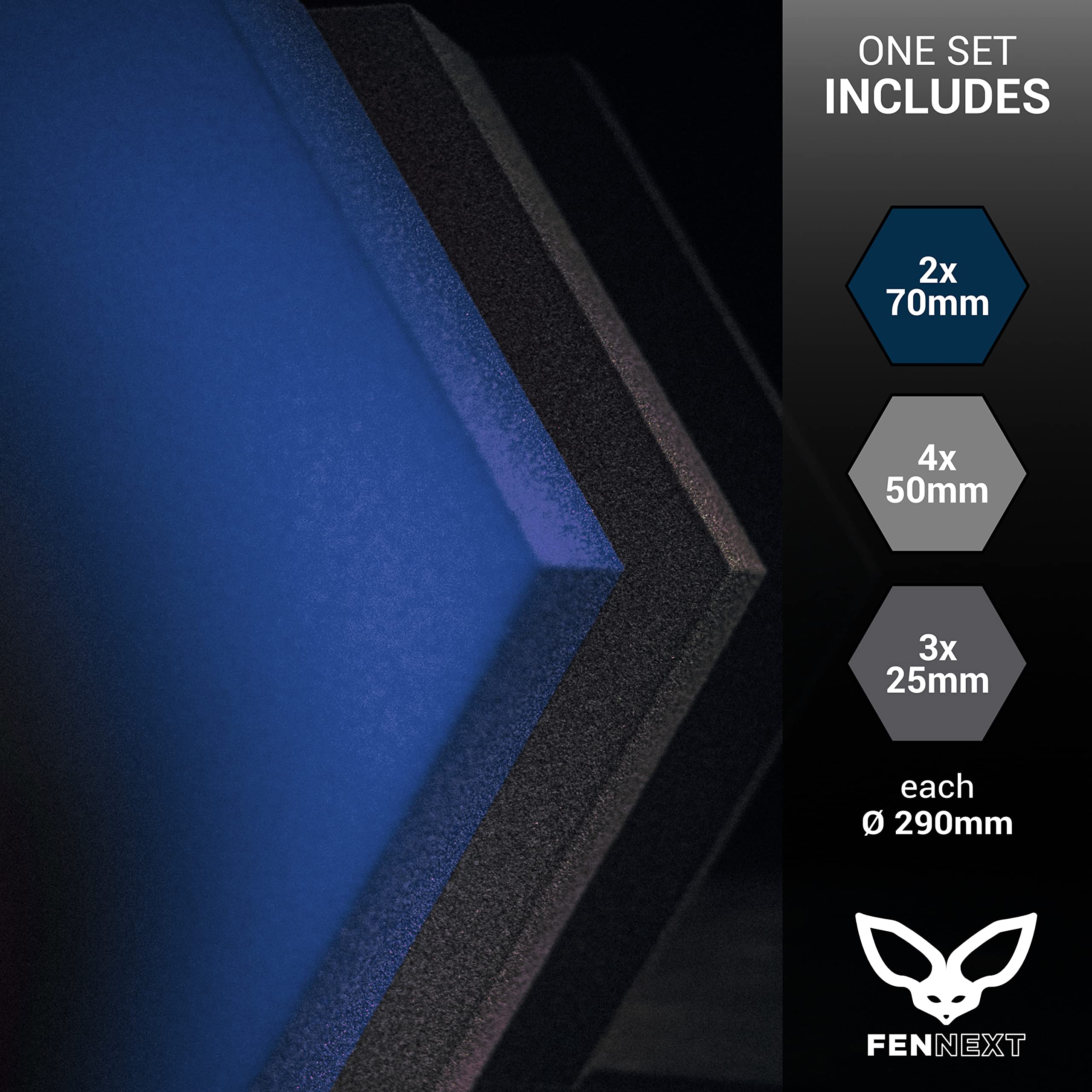 Velvet Mousse Acoustique - Panneaux décoratifs de Mousse anti réverbération pour jeux, studio YouTube, bureau - 9x 3D Panneaux muraux DEEPBLUE DARK