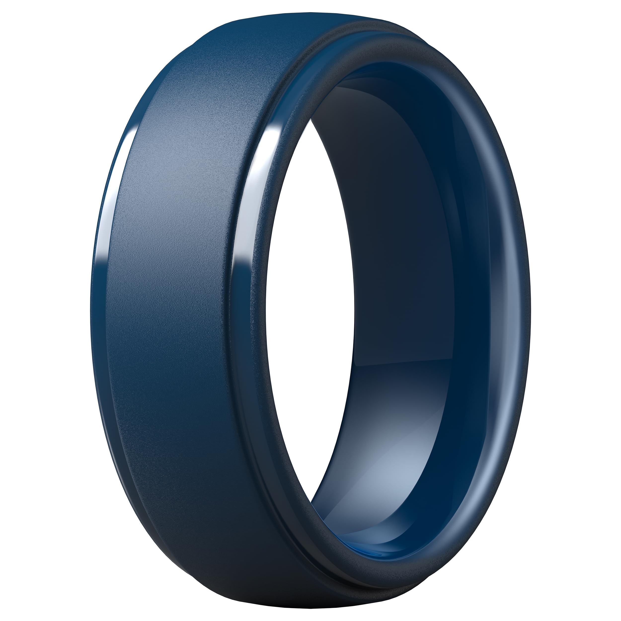 ThunderFit Silicone Rings for Men - 7 Rings / 4 Rings / 1 Ring Step Edge Rubber Wedding Bands 10mm Wide - 2.5mm Thick | 2.5mm Thick, Available in 1, 4 &amp; 7 Packs, Comfortable Fit, Durable &amp; Flexible Silicone, Safe for Gym &amp; Work