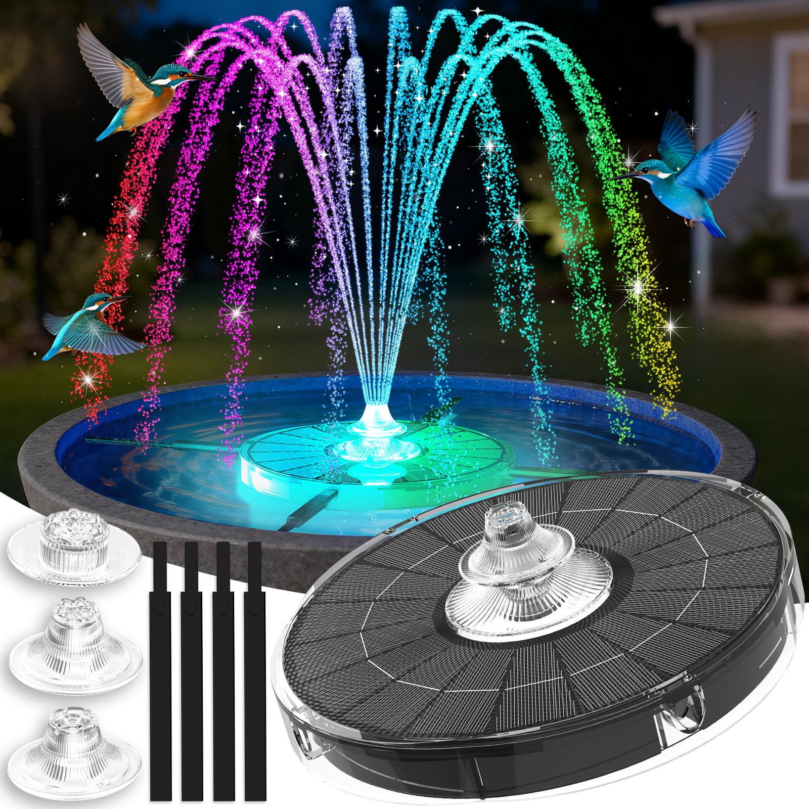 PoolPop 4000mAh Solar Fountain