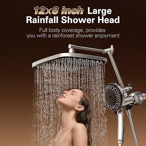 Miniatura 4 de Denkee Cabezal de ducha filtrado de alta presión, cabezales de ducha con combo de rociador de mano, cabezal de ducha desmontable de 10