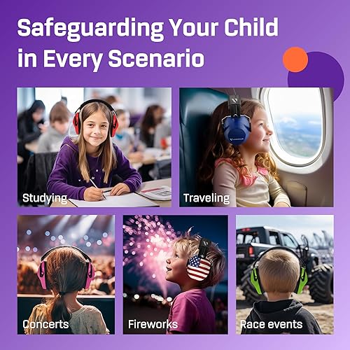 Vista 61 de Vanderfields Kids Ear Protection Earmuffs - Noise Cancelling Headphones for Kids, Autism, Toddler, Children