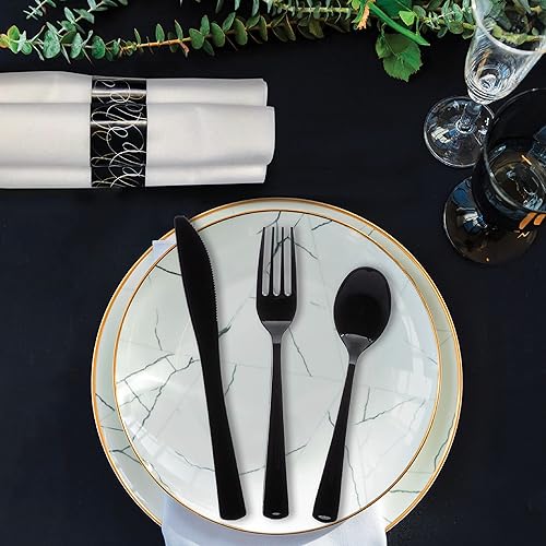 Miniatura 5 de Party Essentials Party Supplies - Juego de cubiertos envueltos desechables, servilletas y cubiertos preenrollados, cucharas, tenedores, cuchillos