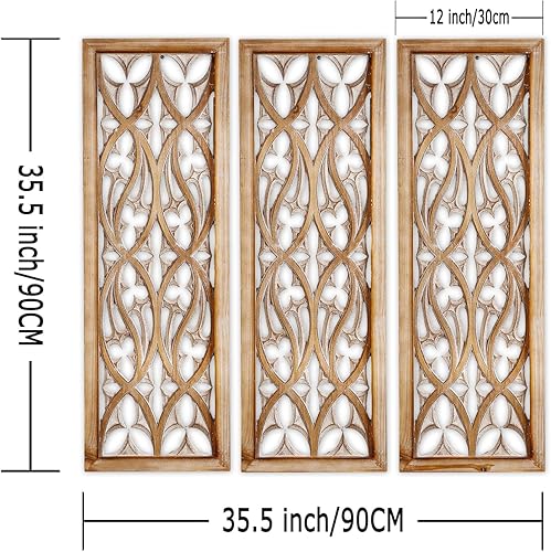 Miniatura 2 de Arte de pared de madera tallada decoración del hogar tallado a mano de 355 pulgadas en madera arte de pared grande escultura decorativa colgante de