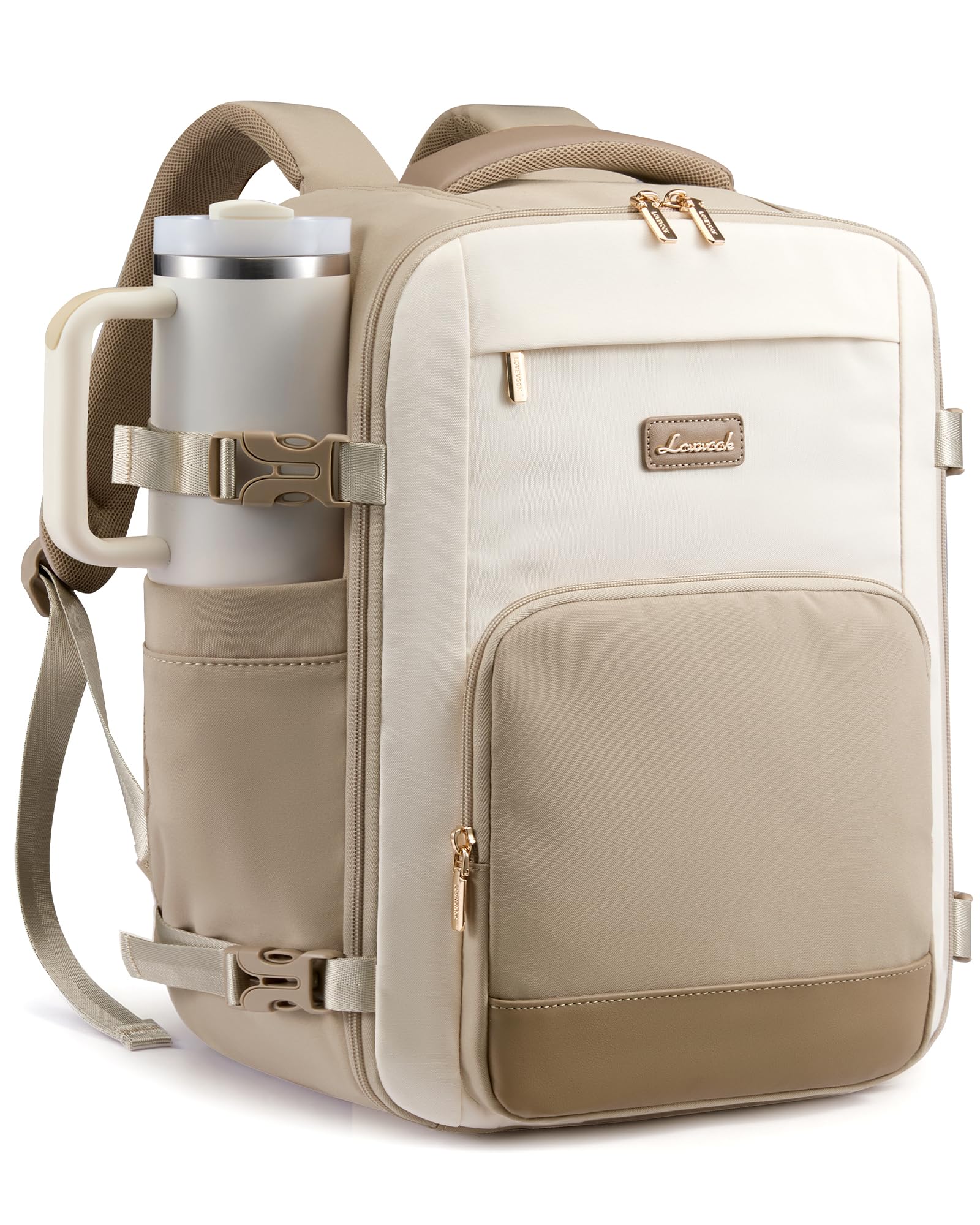 LOVEVOOK Handgepäck Rucksack 40x30x20 Flugzeug, 24L Reiserucksack Damen | Handgepäck 40x30x20 cm, 24L, 180° Öffnung, Mehrere Fächer, Wasserabweisend, als Rucksack & Tasche Tragbar