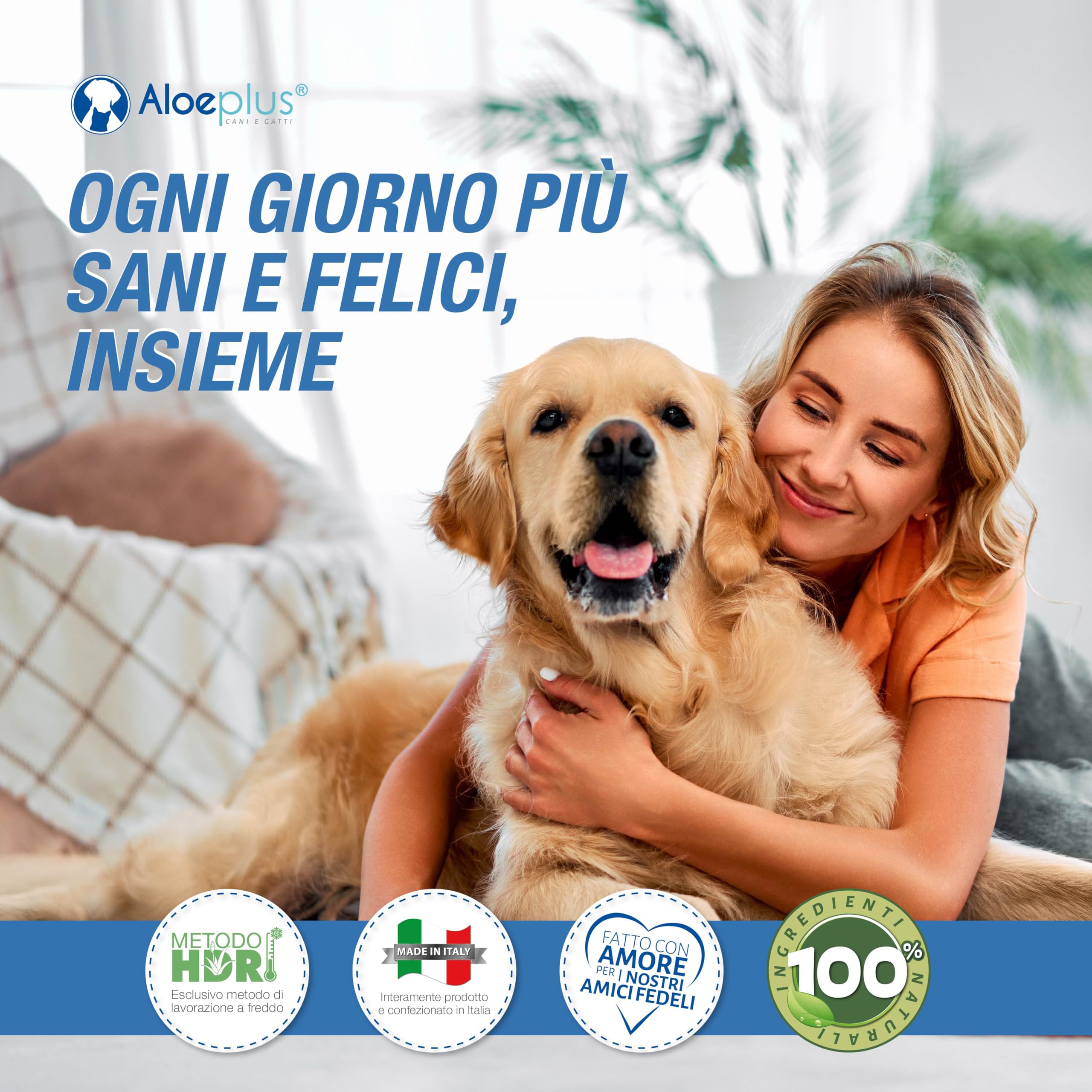 ALOEPLUS Artricur Pet Integratore Articolazioni Cane 11+ Kg - 100% Naturale con Aloe Arborescens BIO, Spirulina, Boswellia e Artiglio del Diavolo, Rinforza e Protegge le Articolazioni, 60 Capsule