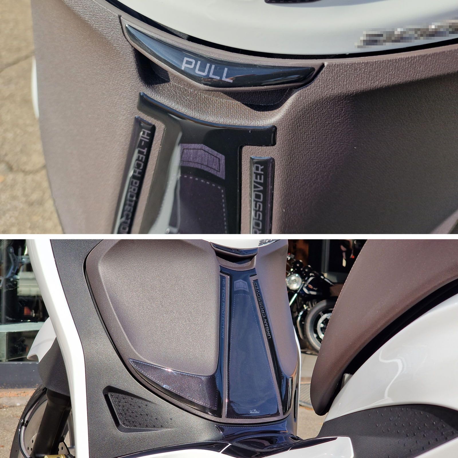 Resin Bike Adesivo Scooter Compatibile con Piaggio Beverly 300 - Piaggio Beverly 400 2021-2026. Protezione Sportellino Portaoggetti/Vano Anteriore da Urti e Graffi. Adesivi Effetto 3D Made in Italy