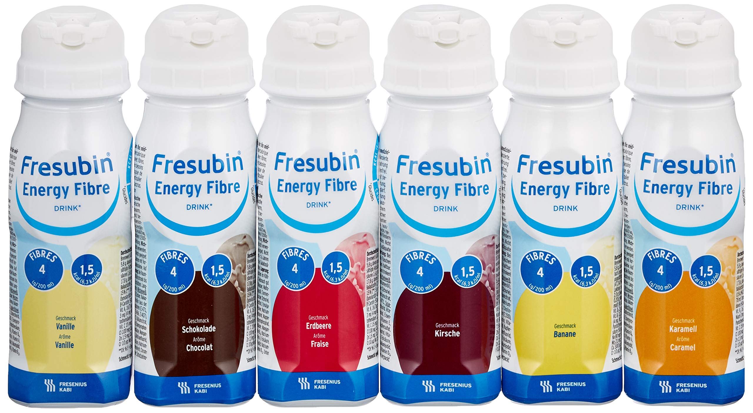 Fresubin ENERGY Fibre Drink Mischkarton Trinkflasche, 6 X 4 X 200 ml