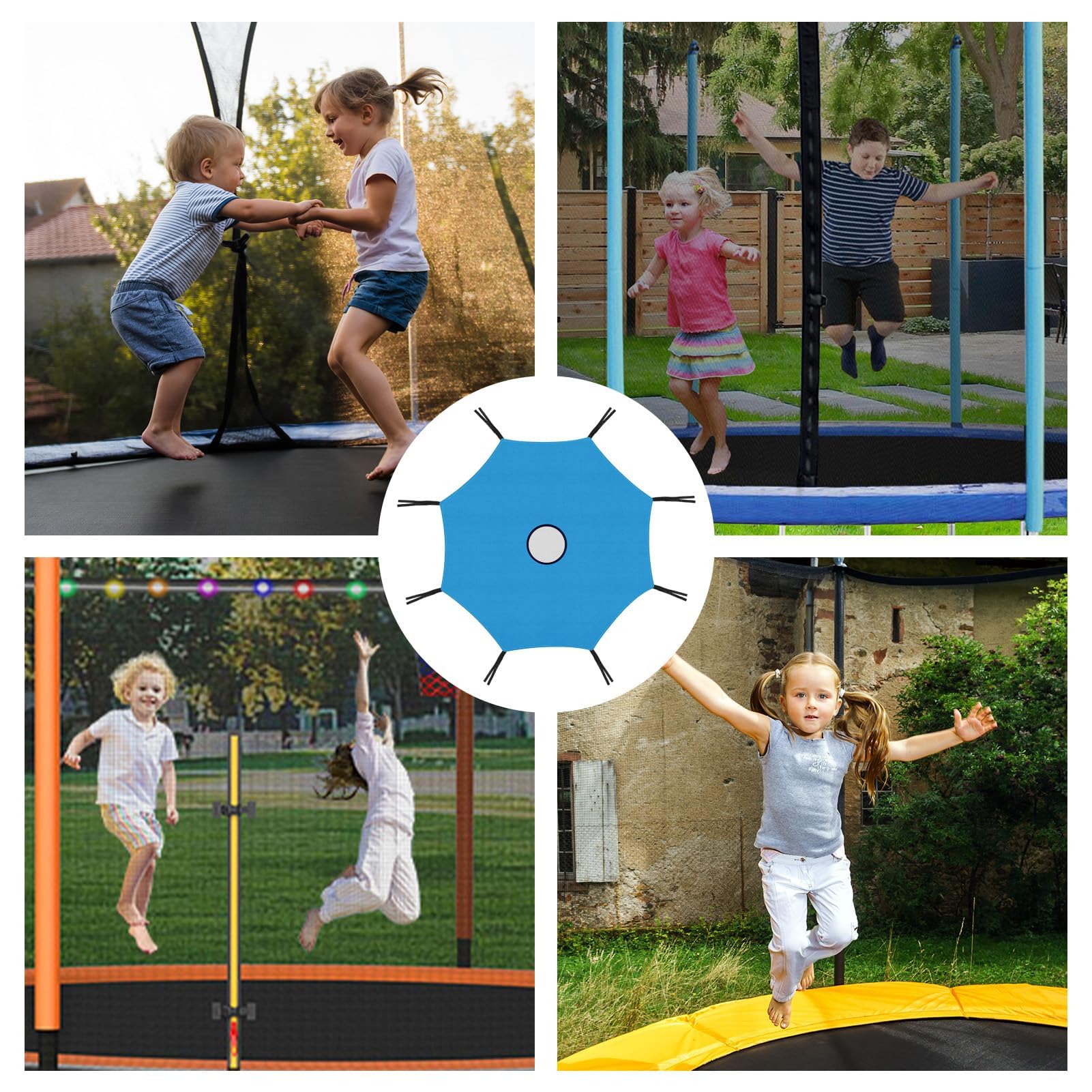 MeYuxg Trampolin Überdachung Abdeckung, 6/8 Stangen Oxford-Stoff Trampolin-Sonnenschutz,UV-Beständige Trampolin Zubehör, für Innenhof, Spielplatz,Outdoor
