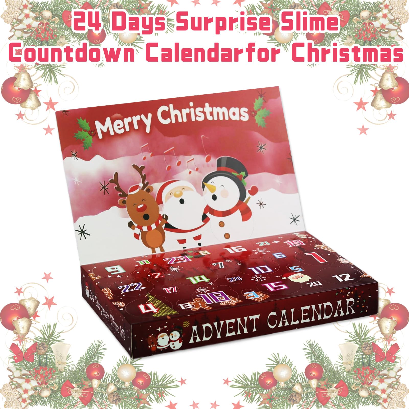 Slime Advent Calendar 2025 for Kids 24 Days Surprises Christmas Countdown Fluffy Butter Xmas Gift for Boys Girls Teens Stocking Stuffers DIY Slime Making Kit with Accessories for Party Favors - Image 3