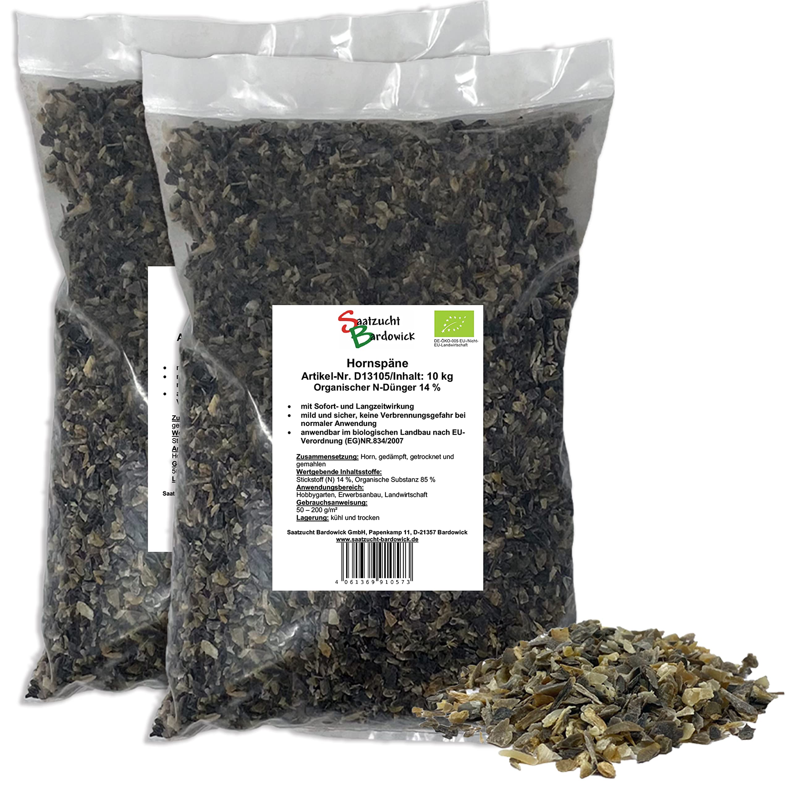 Saatzucht Bardowick Hornspne Naturdnger 20 kg, 100% natrlicher Dnger  mit 14% Stickstoff fr Gemse- und Ziergarten, Natrlicher Stickstoffdnger  und Gartendnger mit Langzeitwirkung : Amazon.de: Garten