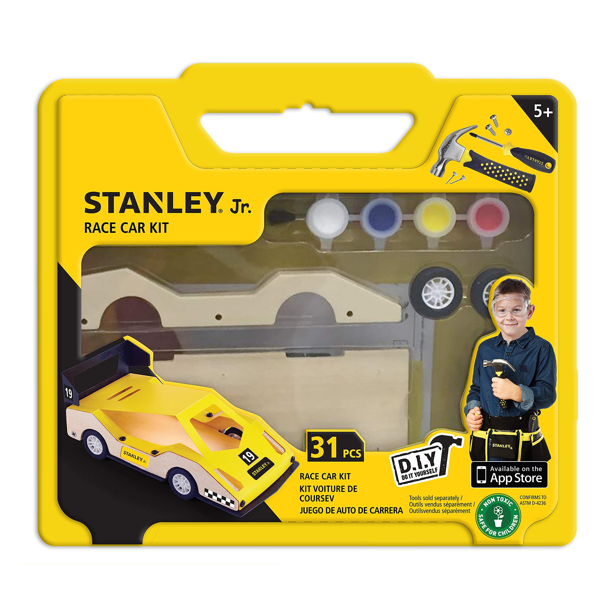 Stanley Jr. DIY Race Car Kits for Kids Easy to Assemble Race Car