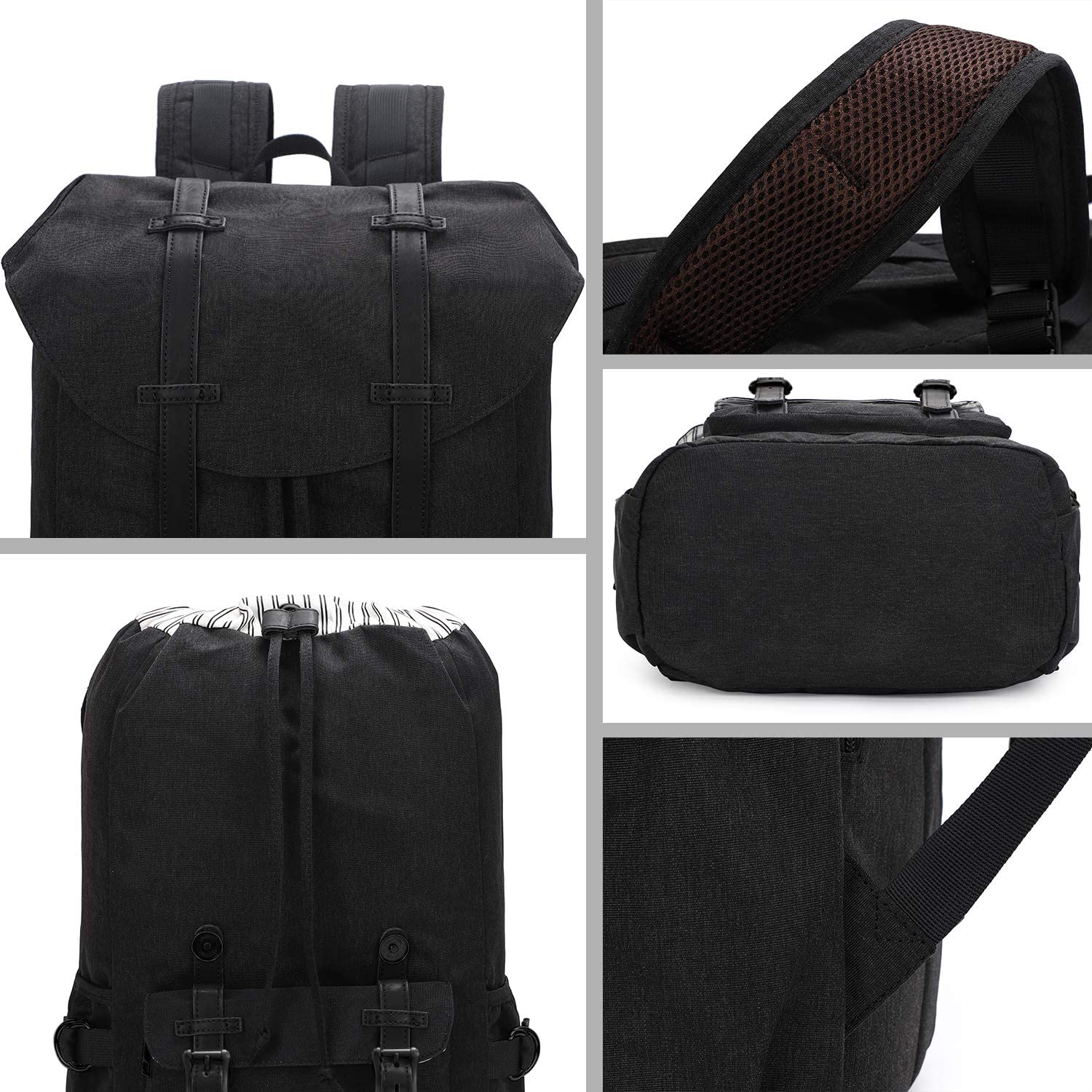 EverVanz Zaino in Tela per Computer Portatile da 15", Borsa per Scuola Viaggi Escursioni