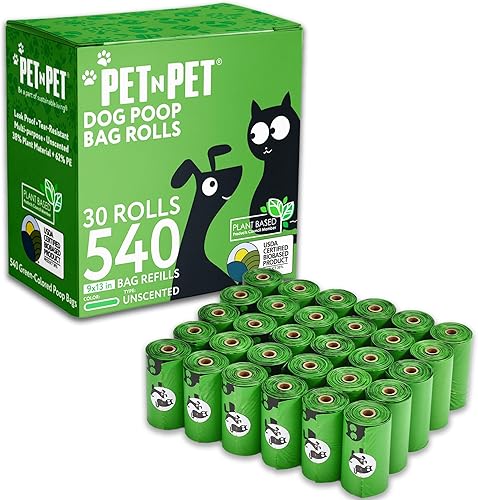 Vista 7 de Pet N Pet Bolsas de excremento para perros, 540 unidades, color verde, con aroma a lavanda, bolsas para excrementos de perro, bolsa de basura