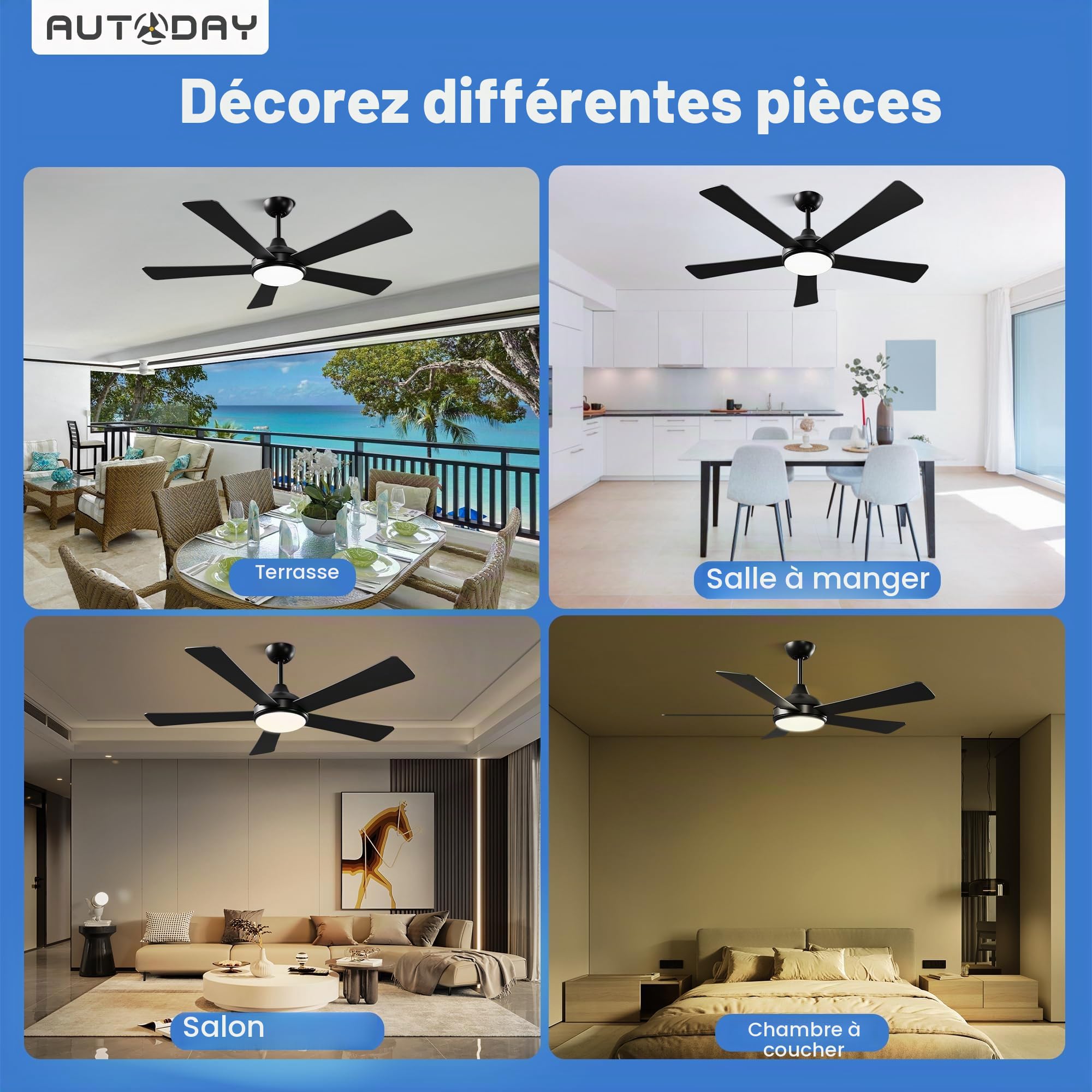 Deckenventilator mit Beleuchtung und Fernbedienung