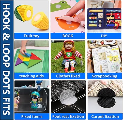 Miniatura 9 de PHIXBEAR 30 juegos de tiras industriales de gancho y bucle resistentes con adhesivo, 300 pares de sujetadores blancos de 34 pulgadas puntos