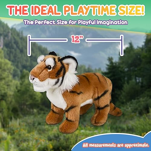 Miniatura 3 de Panda rojo de peluche de pie de 12 pulgadas para niños y niñas decoraciones de safari de baby shower felpa suave decoración de guardería juguetes