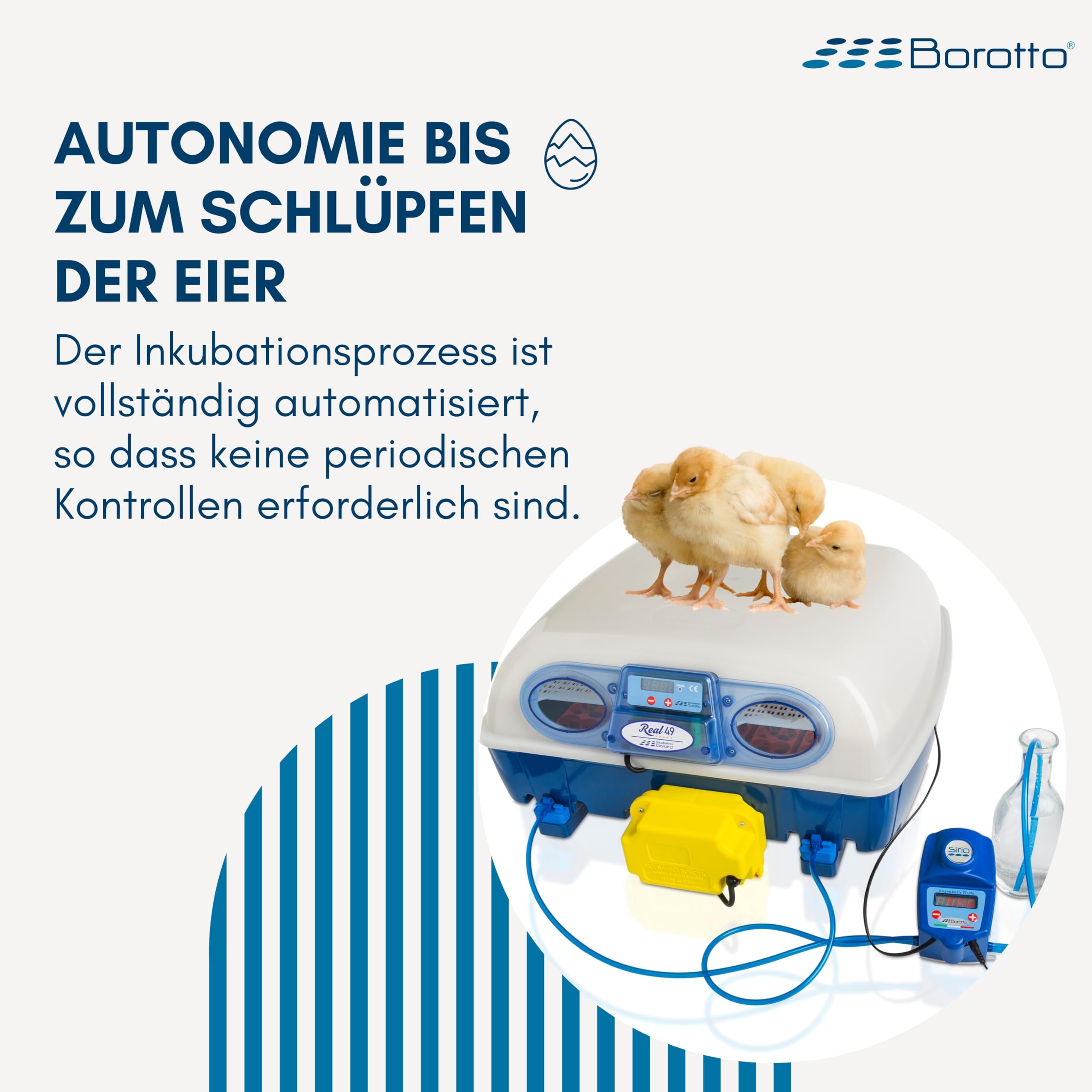 Borotto Sirio Befeuchter Professioneller Automatischer mit Dynamischer Verdunstung Kompatibel mit Jedem Inkubator für Eier Made in Italy