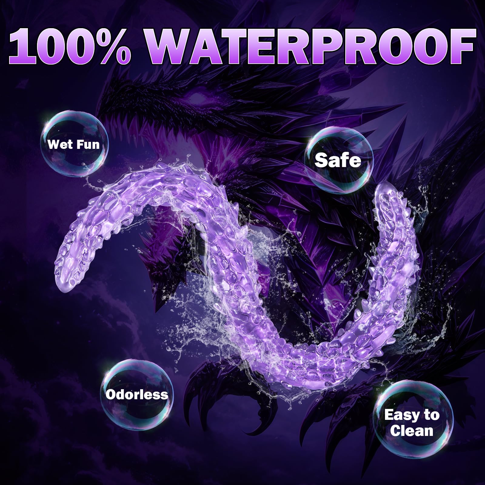 Double Ended Dildo Anal Dildo, 23.2” Long Dildo with Clear Purple Flexbile Big Dildos, Monster Double Sided Dildos & Large Anal Plug, Adult Sex Toy Lesbian Couples Gay Women Clitoral Stimulator