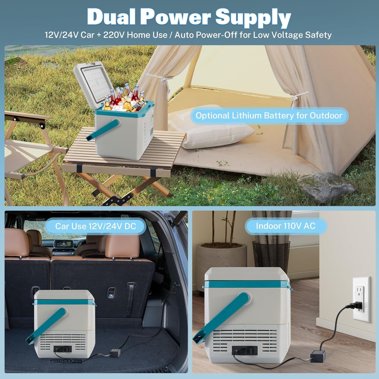 Compact and Portable MC20 Car Fridge (45W 19L) for Camping and Travel with Freezer Function