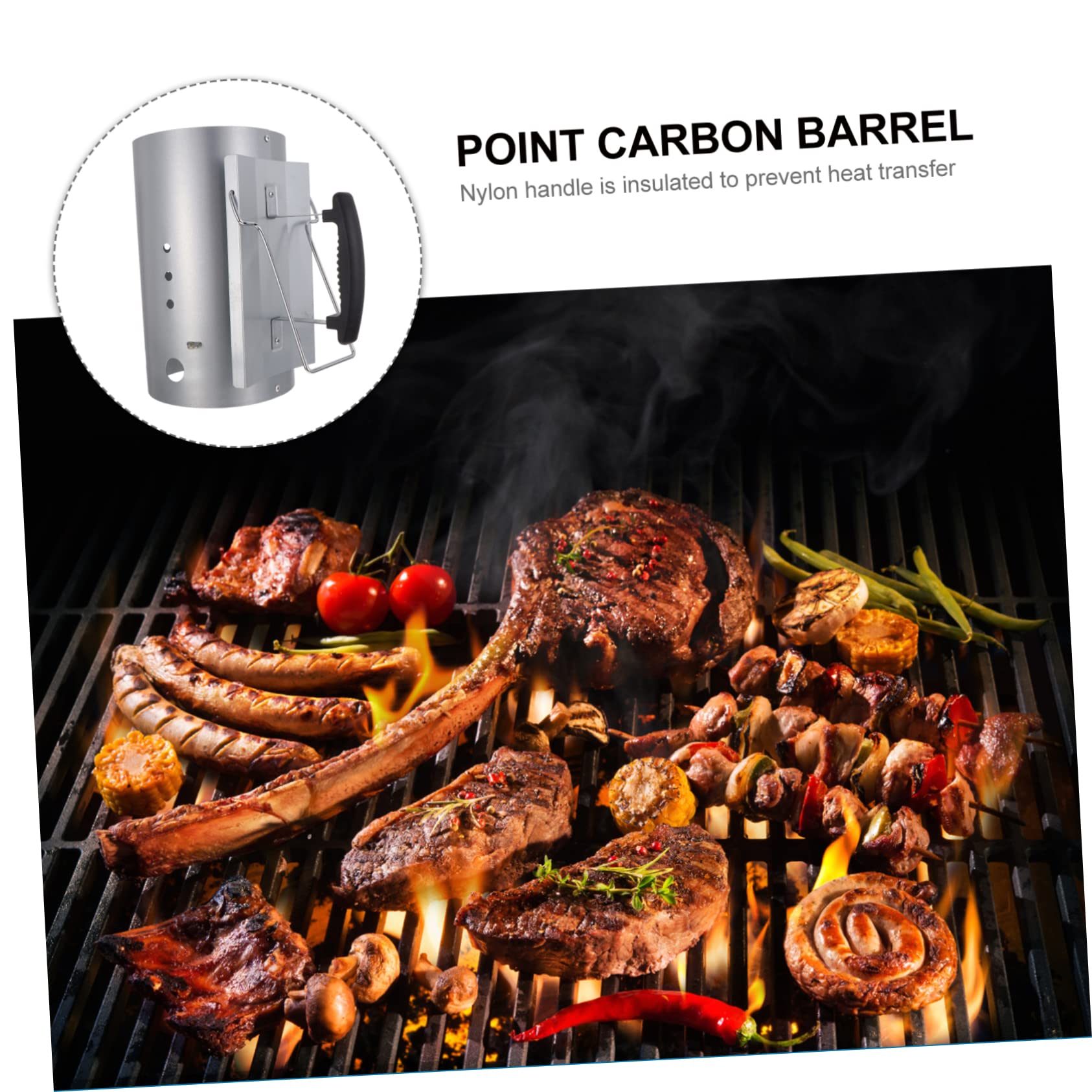 UPKOCH Accendi Carbonella Galvanizzato Argento per Barbecue da Esterno Eccellente Circolazione d'Aria Senza Odore Residuo per Vacanze Estive e Grigliate All'aperto