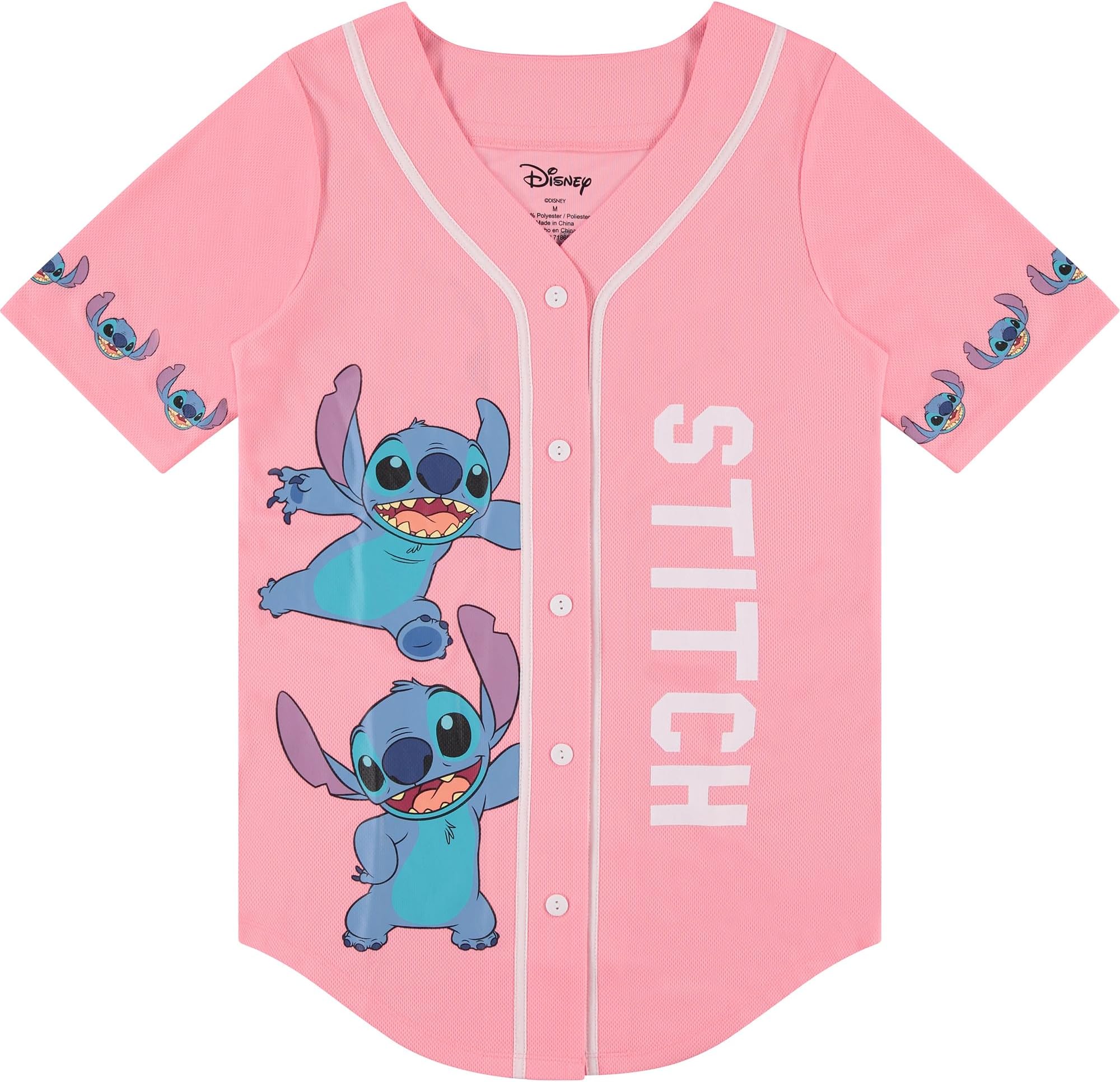 DisneyLadies Lilo and Stitch Shirt - Ladies Classic Lilo and Stitch Baseball Jersey Lilo and Stitch Mesh Jersey