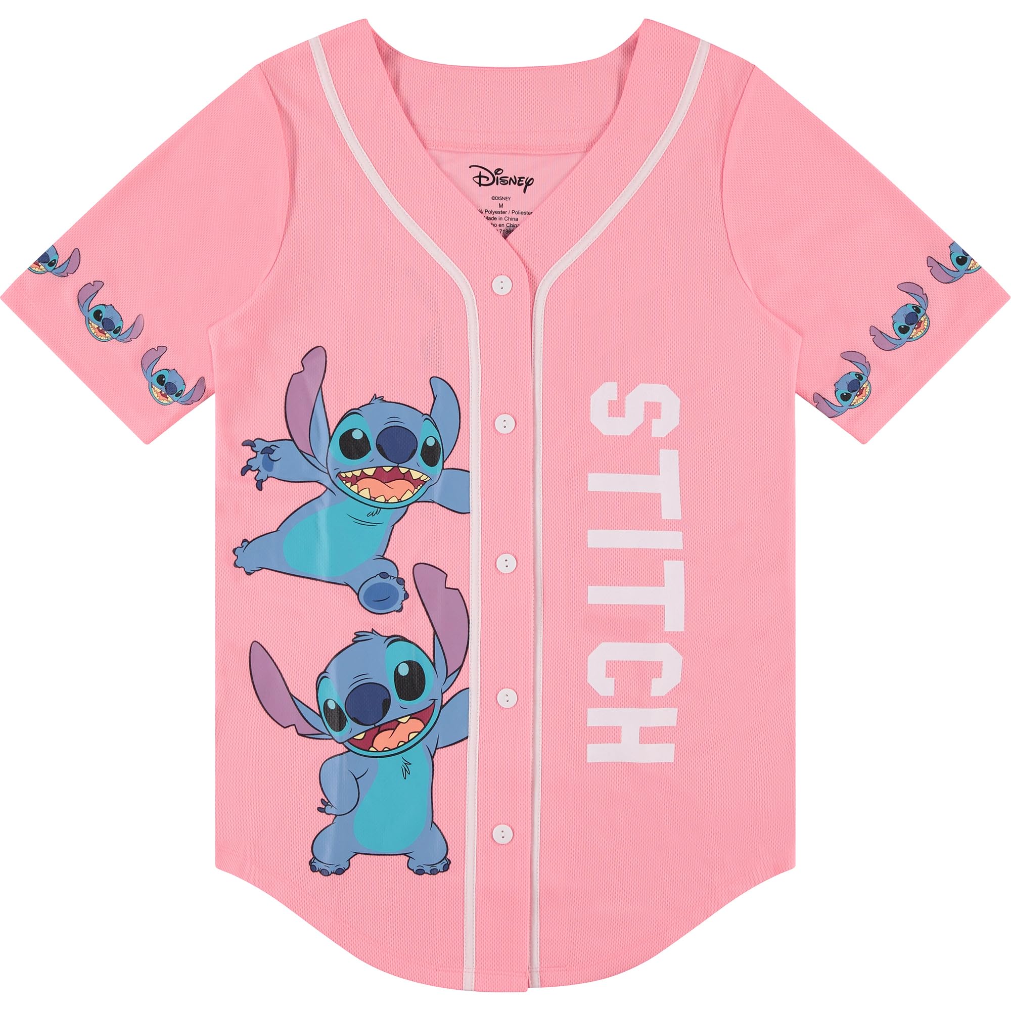 DisneyLadies Lilo and Stitch Shirt - Ladies Classic Lilo and Stitch Baseball Jersey Lilo and Stitch Mesh Jersey